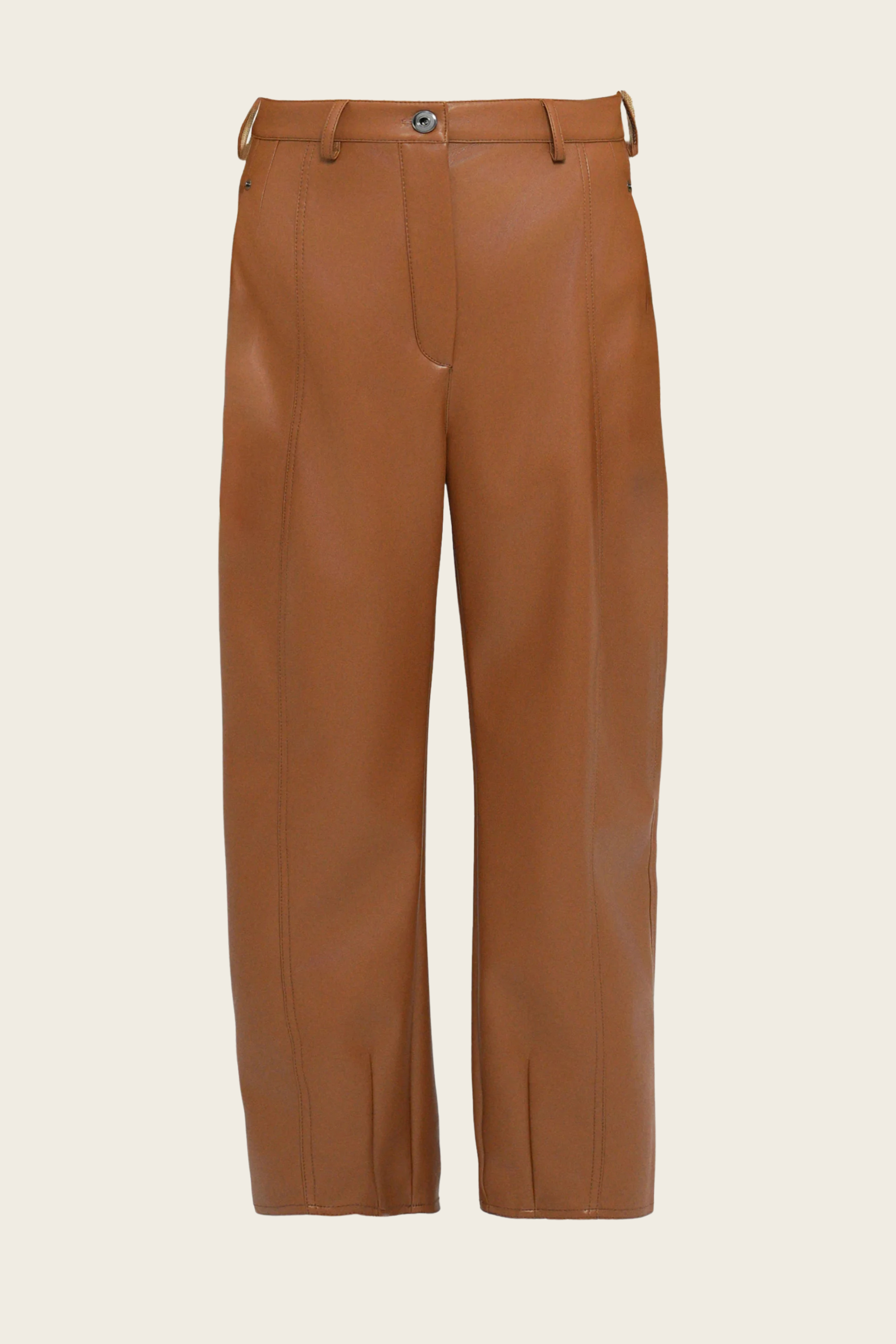Anselmo Trousers -  Material: 100% Polyester (Faux Leather)  - Colour: Black (Plain) - Fit: Relaxed fit, cocoon shape - New Arrivals - FW25 - Espace Cannelle
