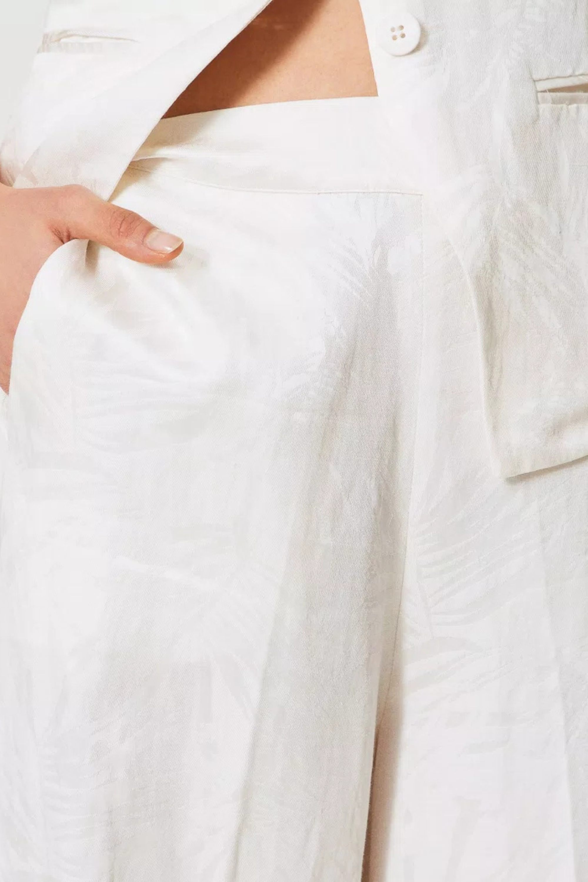 Palazzo trousers in jacquard satin - Twinset