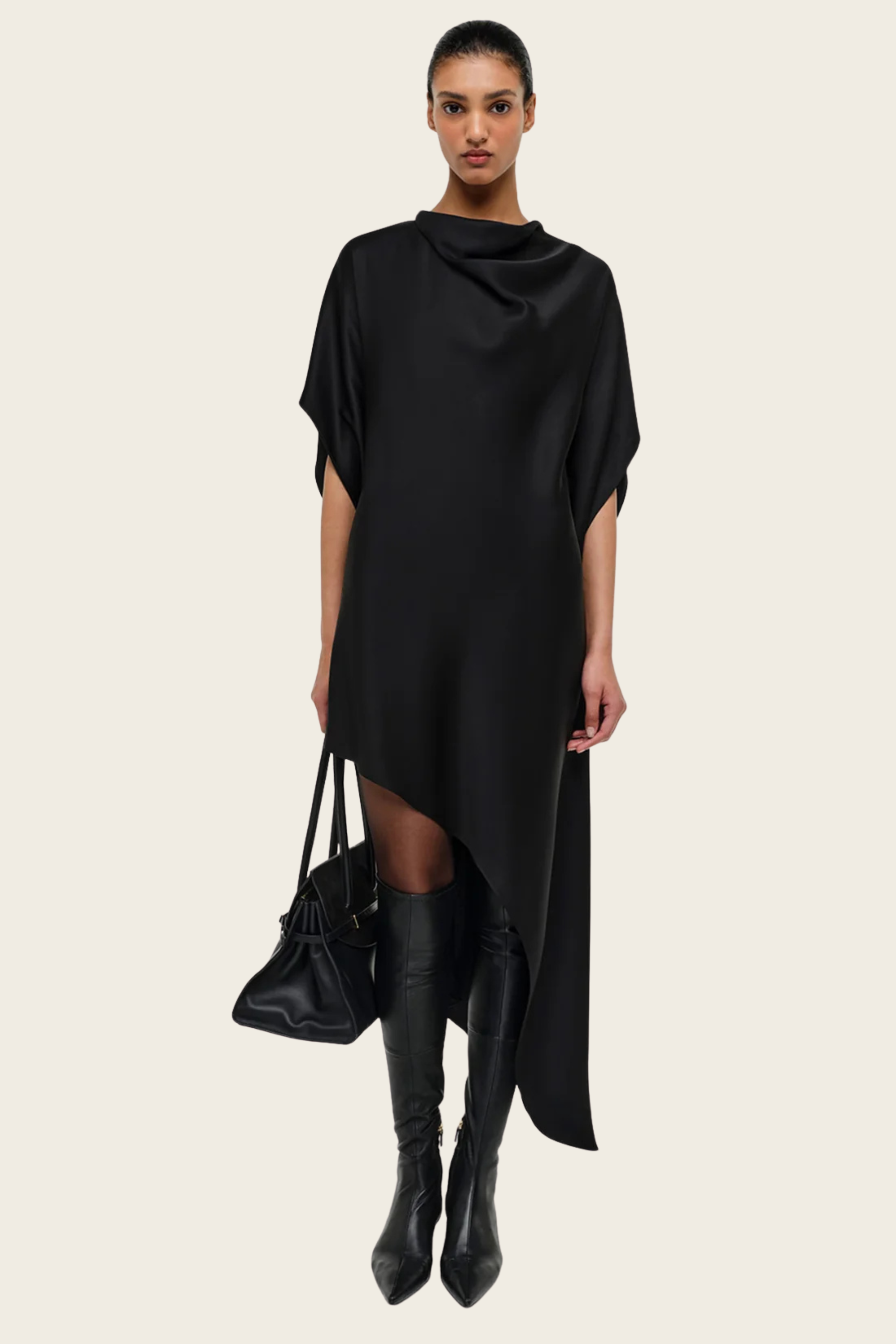 Sadia Satin Mini Cape Dress - Simkhai