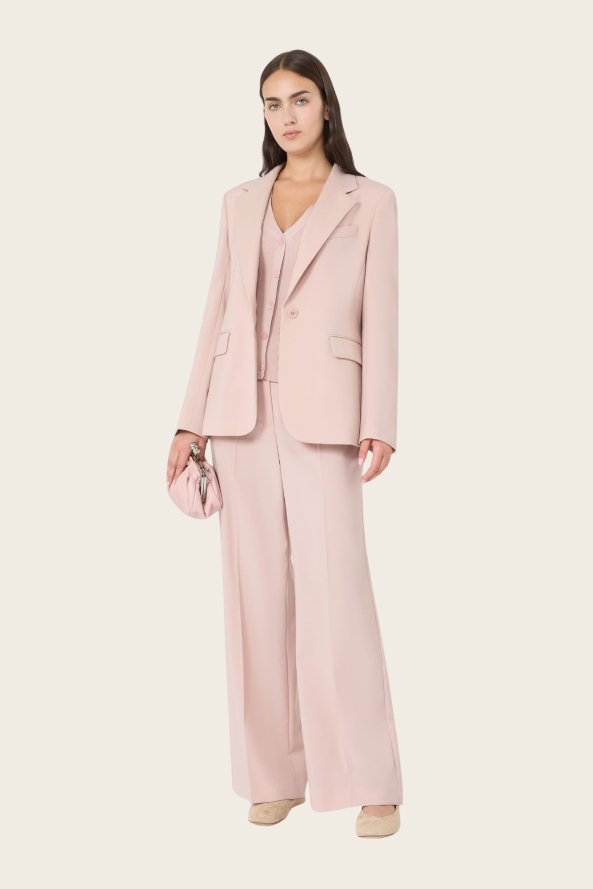 Pink Cady blazer, Material: 71% triacetate, 29% polyester, Colour: Pink, Single-breasted design, New Arrivals, SS26, Espace Cannelle