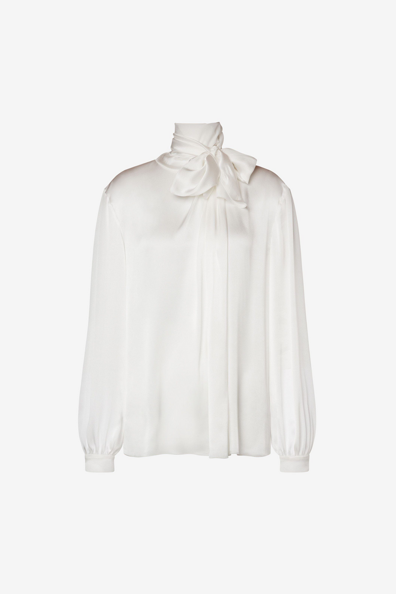 Satin Lavaliere Shirt - Alberta Ferretti