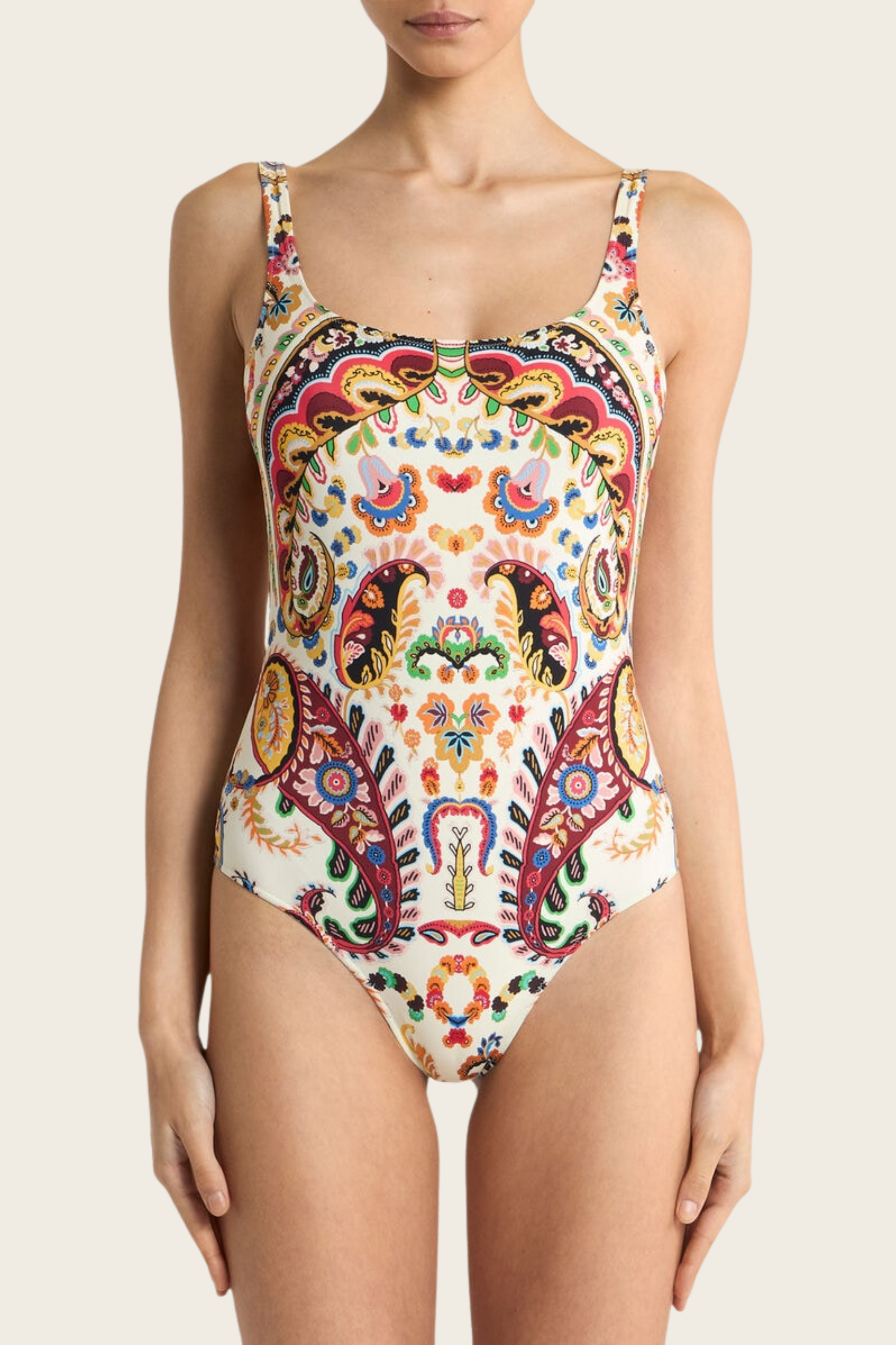 One-Piece Swimsuit with Floral Paisley Motif - Etro
