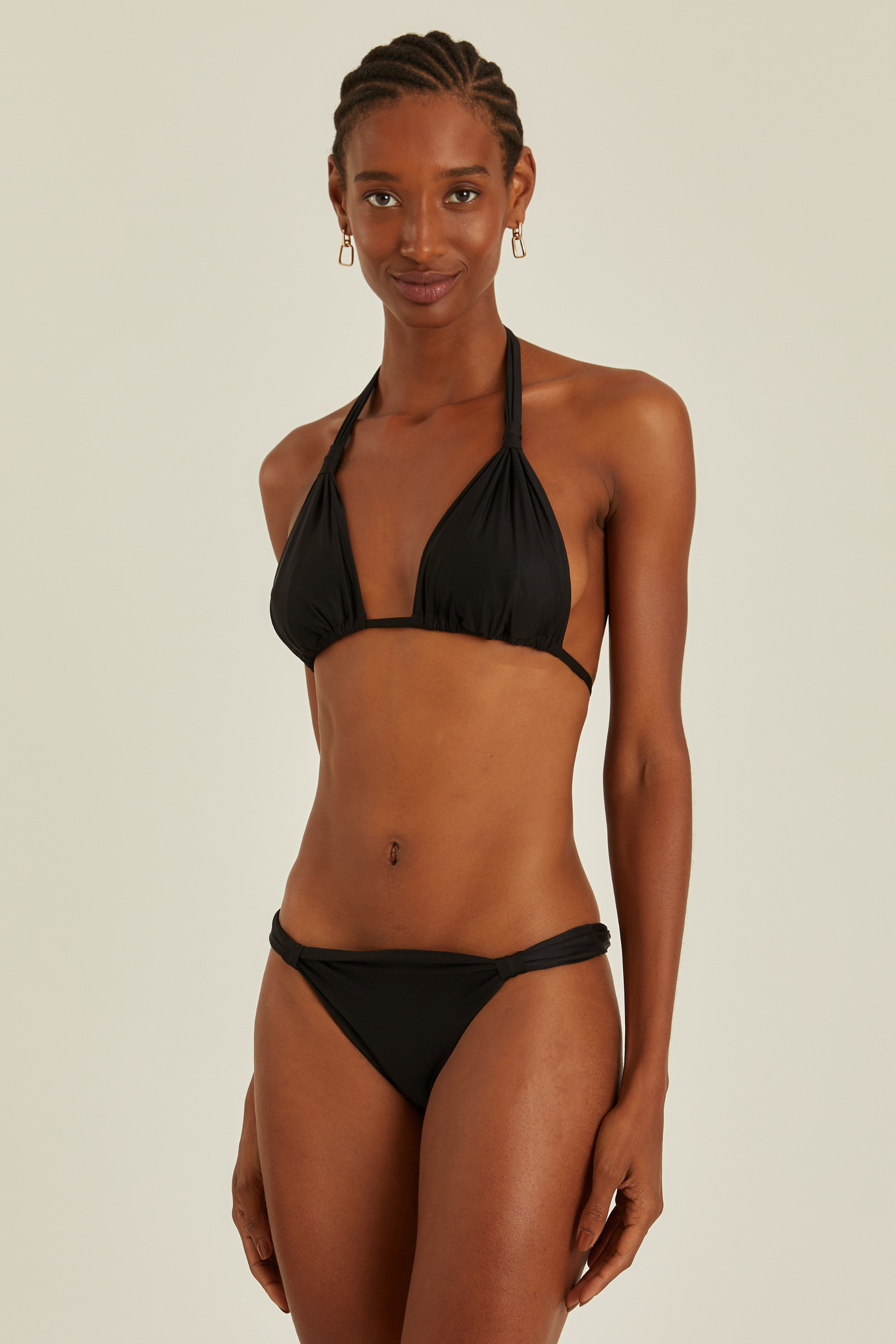 Halter Top & LC bottom Bikini, 74% Polyamide, 26% Elastane, Colour: Black, Adjustable halter top ties, New Arrivals, SS25, Espace Cannelle
