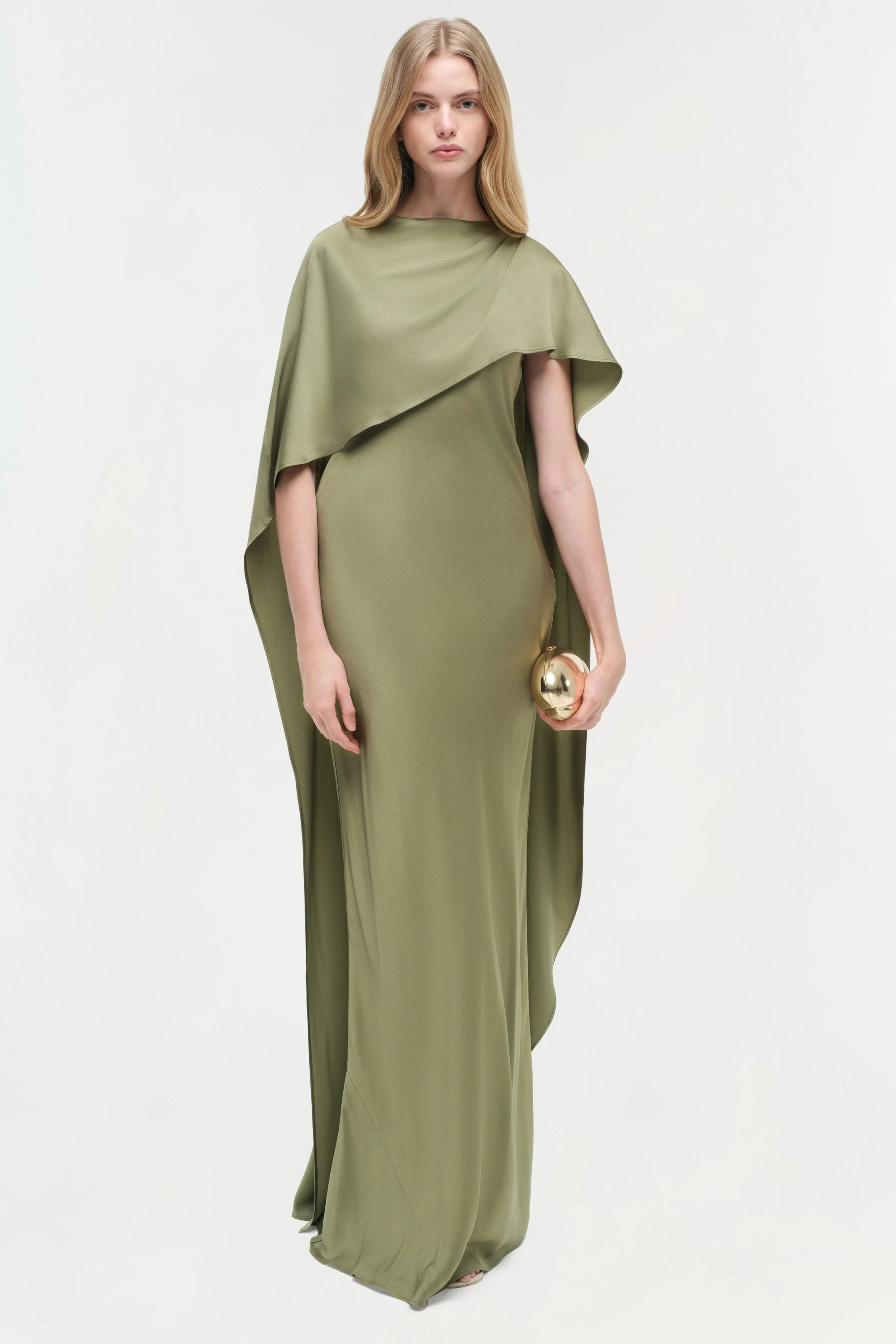 Izel Satin Cape Gown - Simkhai