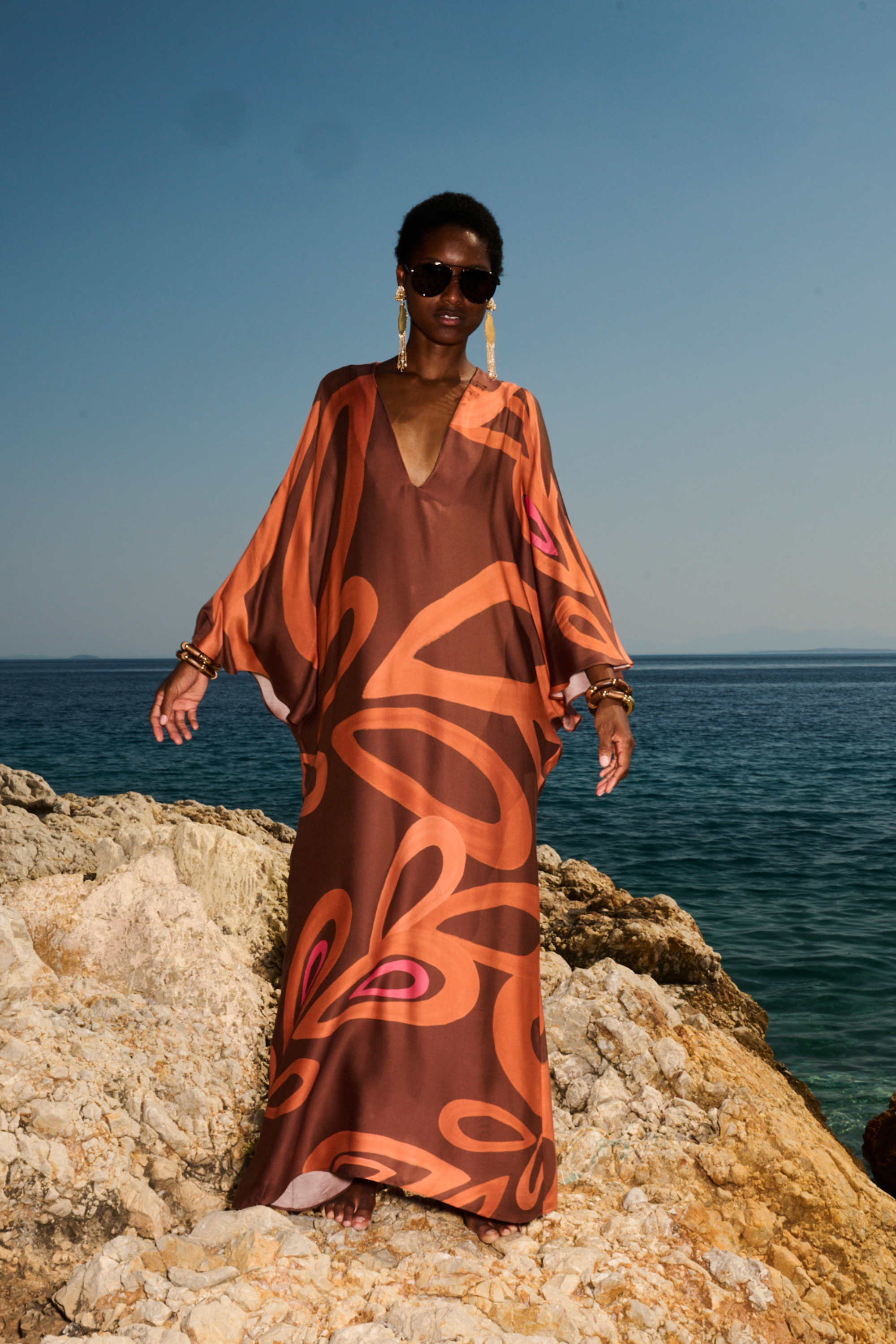 Printed Kaftan Dress - Themisz