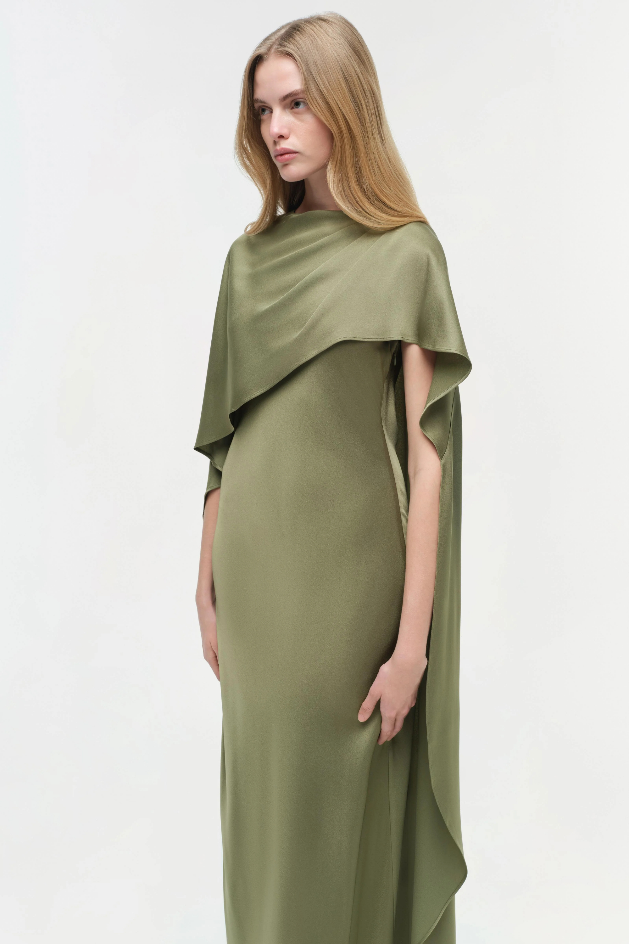 Izel Satin Cape Gown - Simkhai
