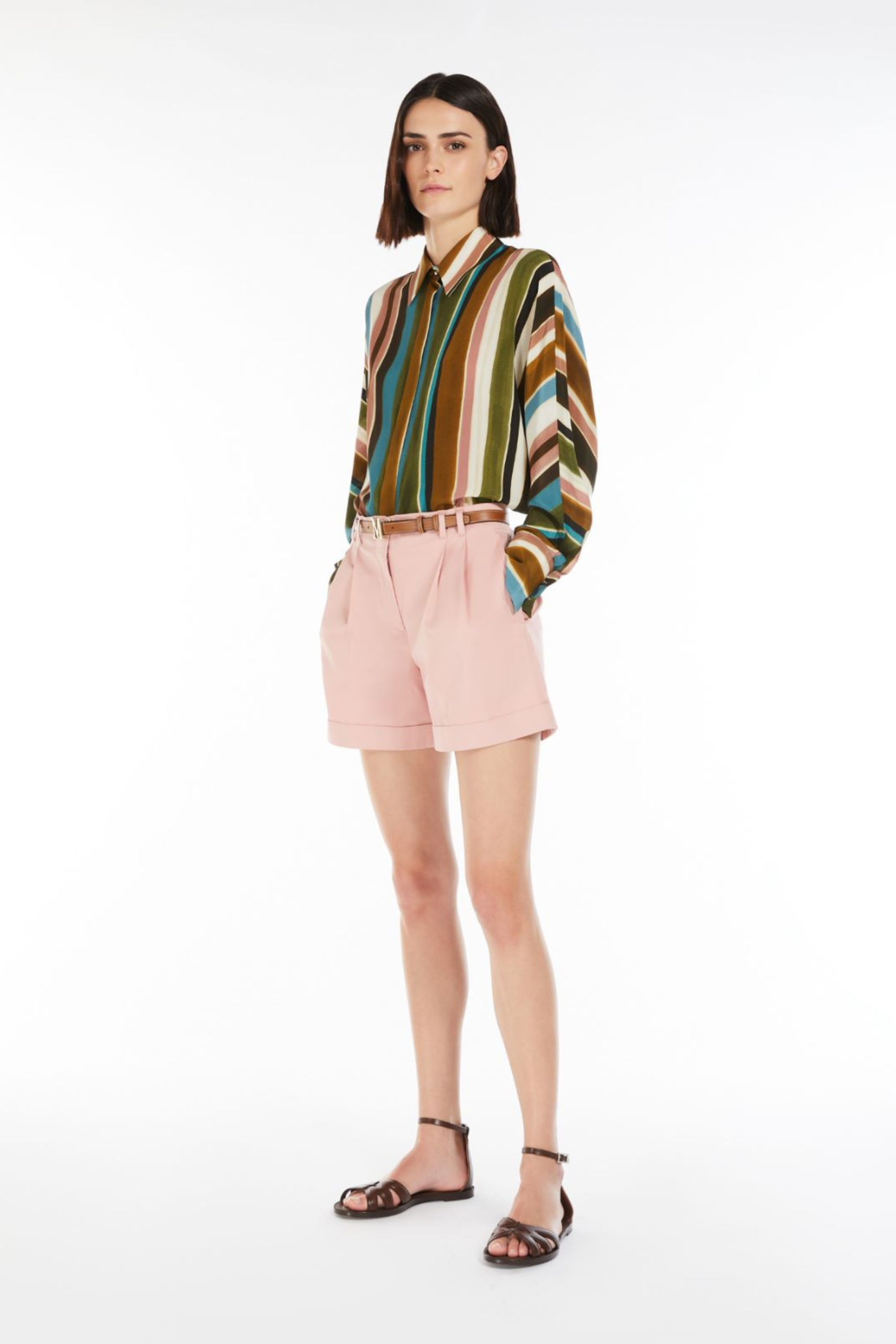 Patterned shirt, Colour: Ivory, 100% Silk, Lightweight, New Arrivals, SS25, Espace Cannelle