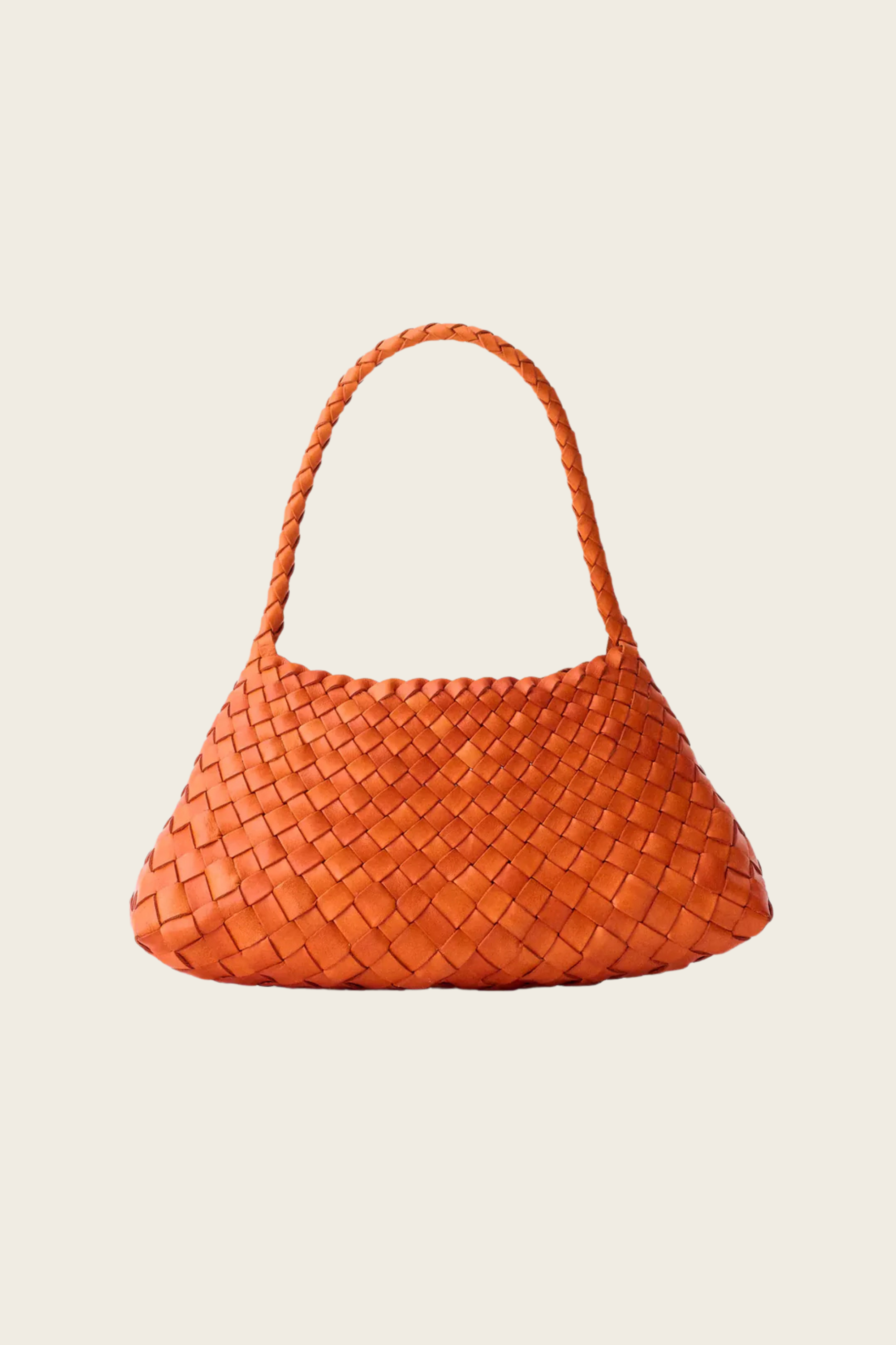 Rosanna Orange, Composition: Handwoven buffalo leather, Colour: Orange, Structure: Unlined with open top, New Arrivals, SS25, Espace Cannelle