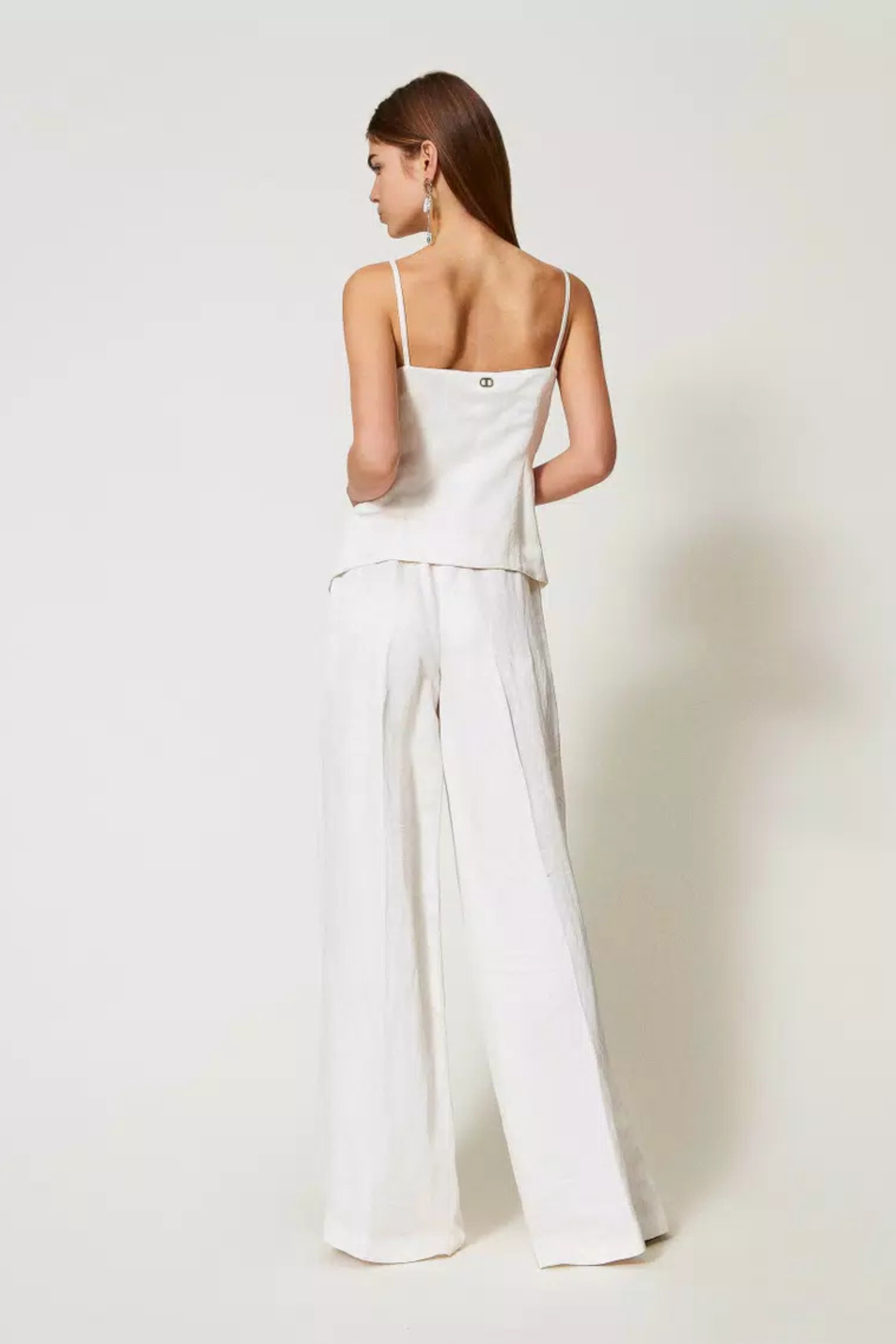 Palazzo trousers in jacquard satin - Twinset