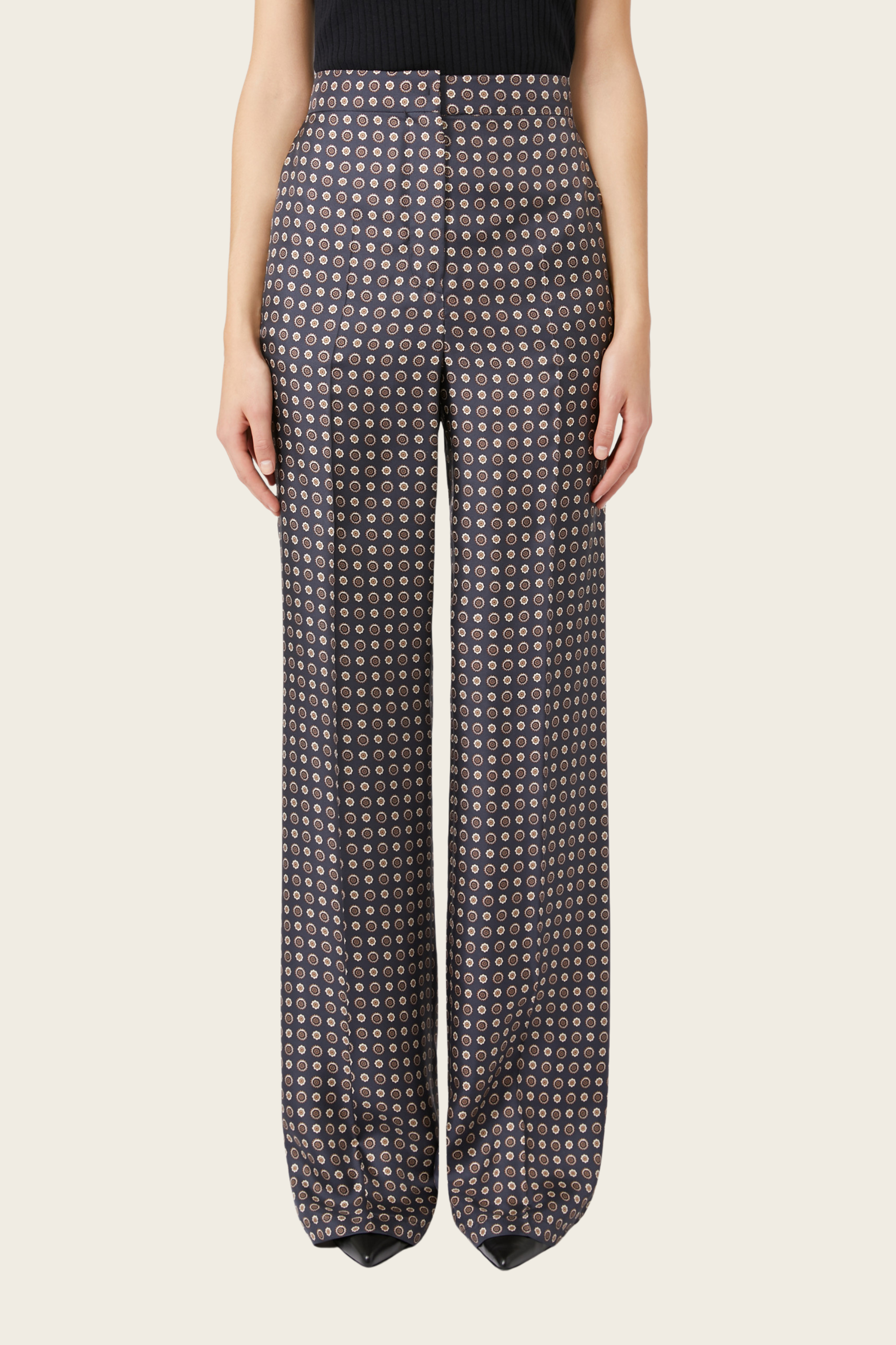 Straight-fit printed silk trousers - Max Mara
