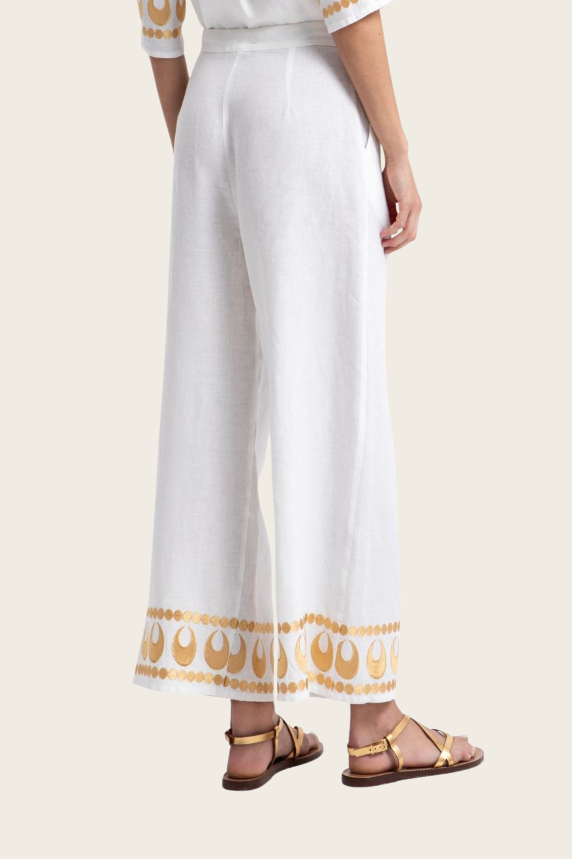 Selene Linen Trousers - Greek Archaic Kori (desc feita) - ESPACE CANNELLE - New Arrivals