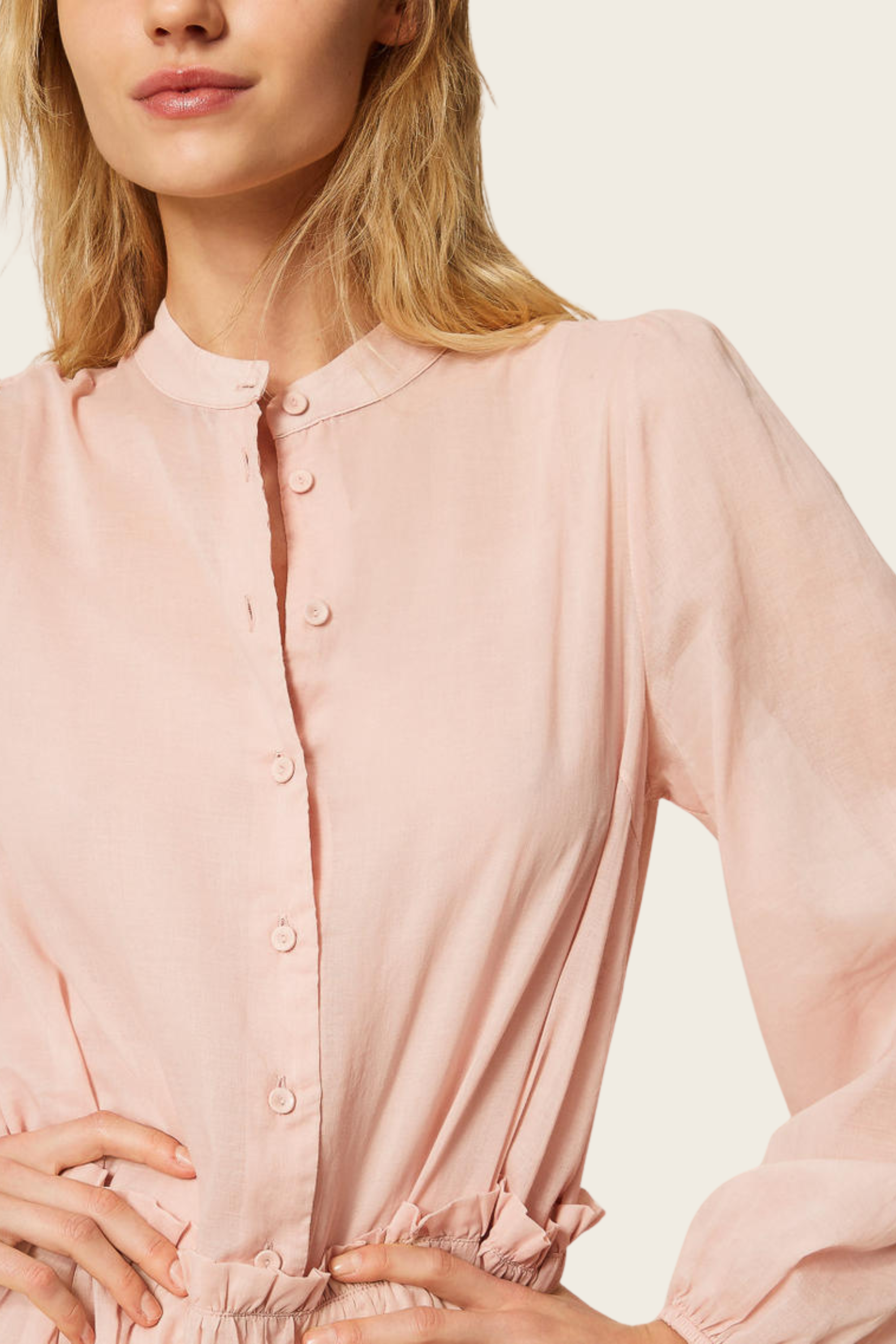 Short Muslin Dress with Flounces - Twinset