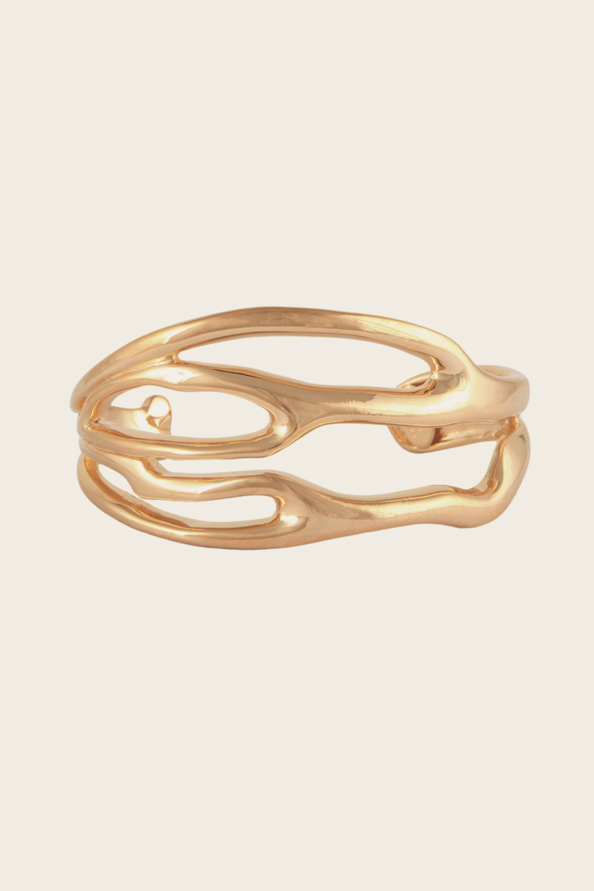 Corail bracelet, Material: Finely gold-plated metal, Colour: Gold, Design: Coral-inspired openwork motif, New Arrivals, FW25, Espace Cannelle