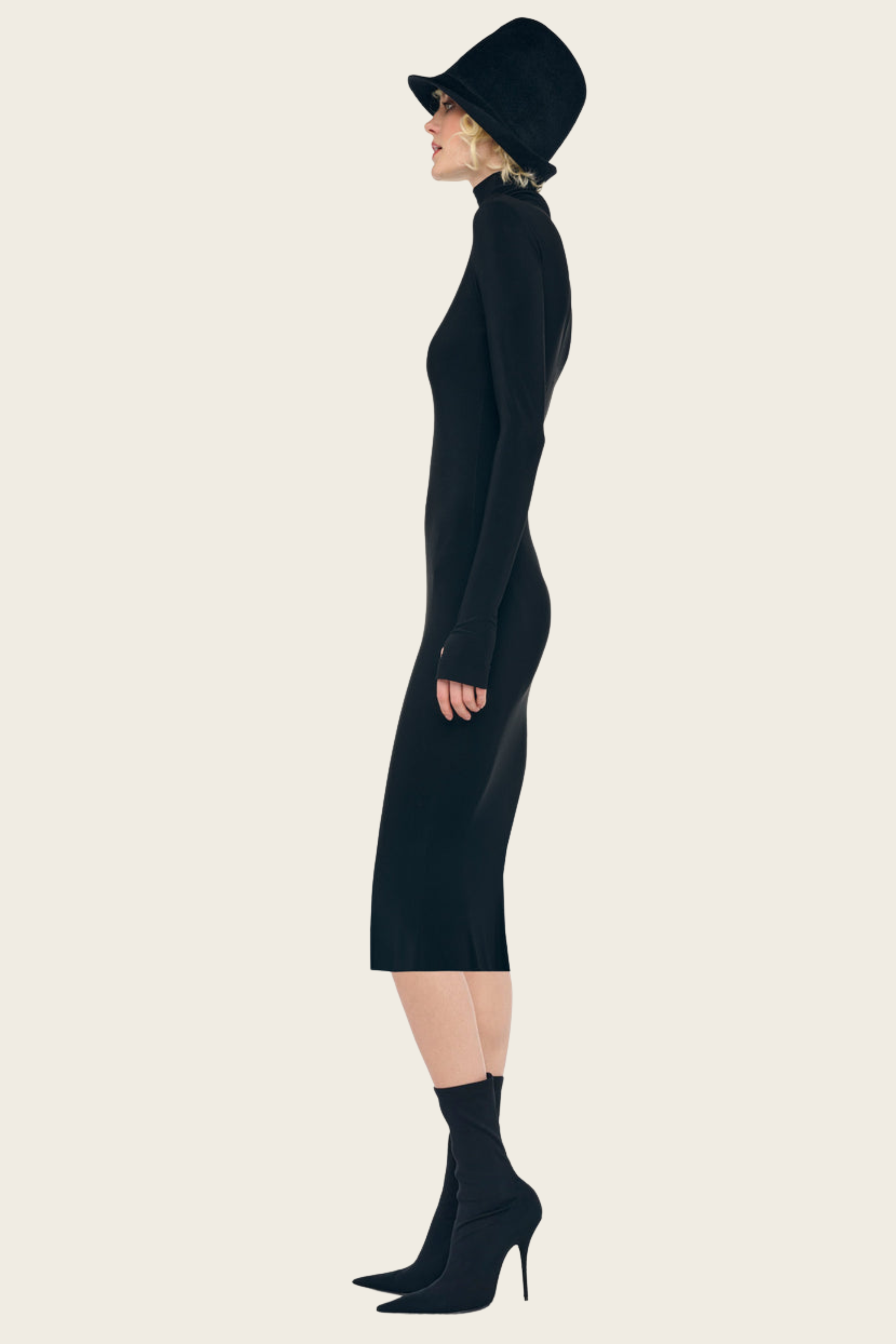 Long Sleeve Turtleneck Dress - Norma Kamali