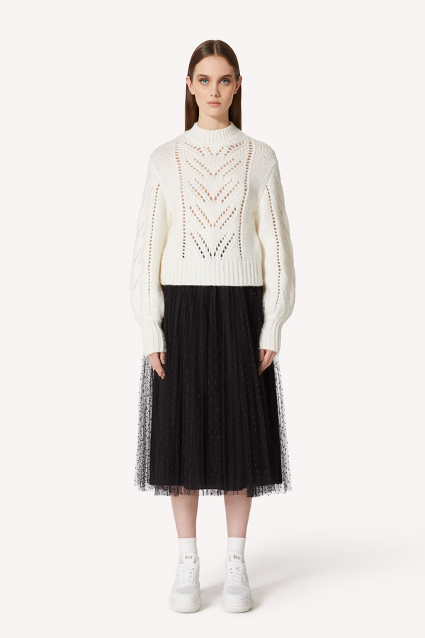 Point D'esprit Pleated Tulle Skirt by Red Valentino