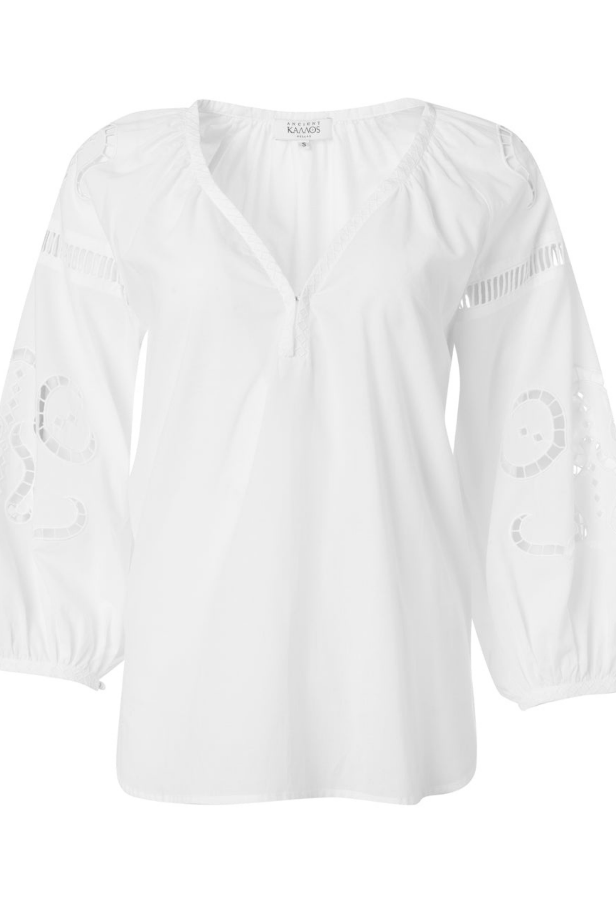 Iphigenia Cut Embroidered Blouse - Ancient Kallos