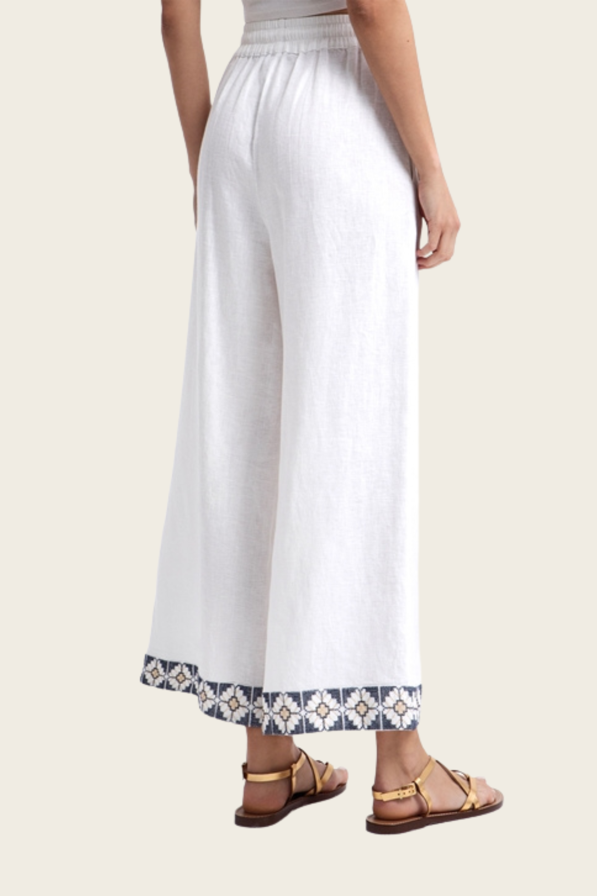 Daisy Embroidered Trousers - Greek Archaic Kori - ESPACE CANNELLE - New Arrivals