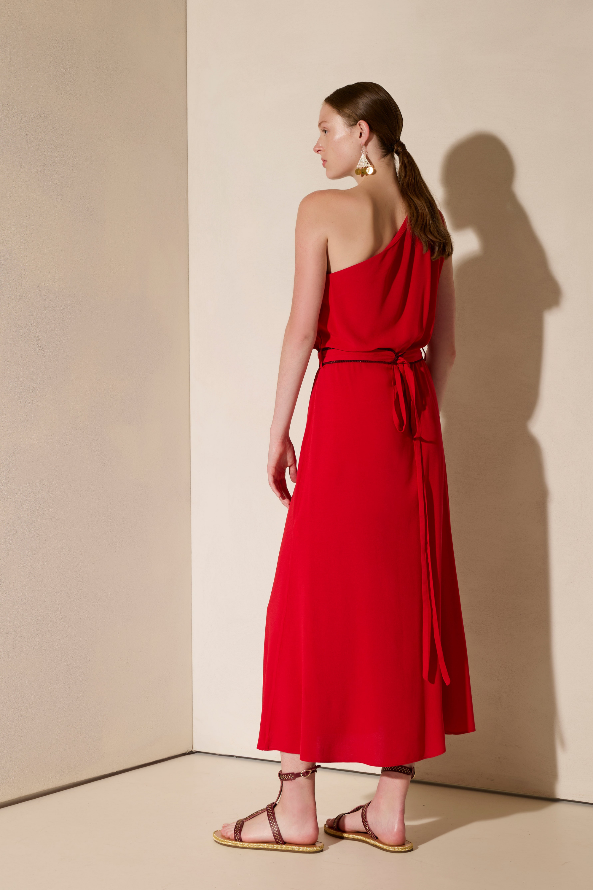 Porpes One Shoulder Midi Dress - Ancient Kallos
