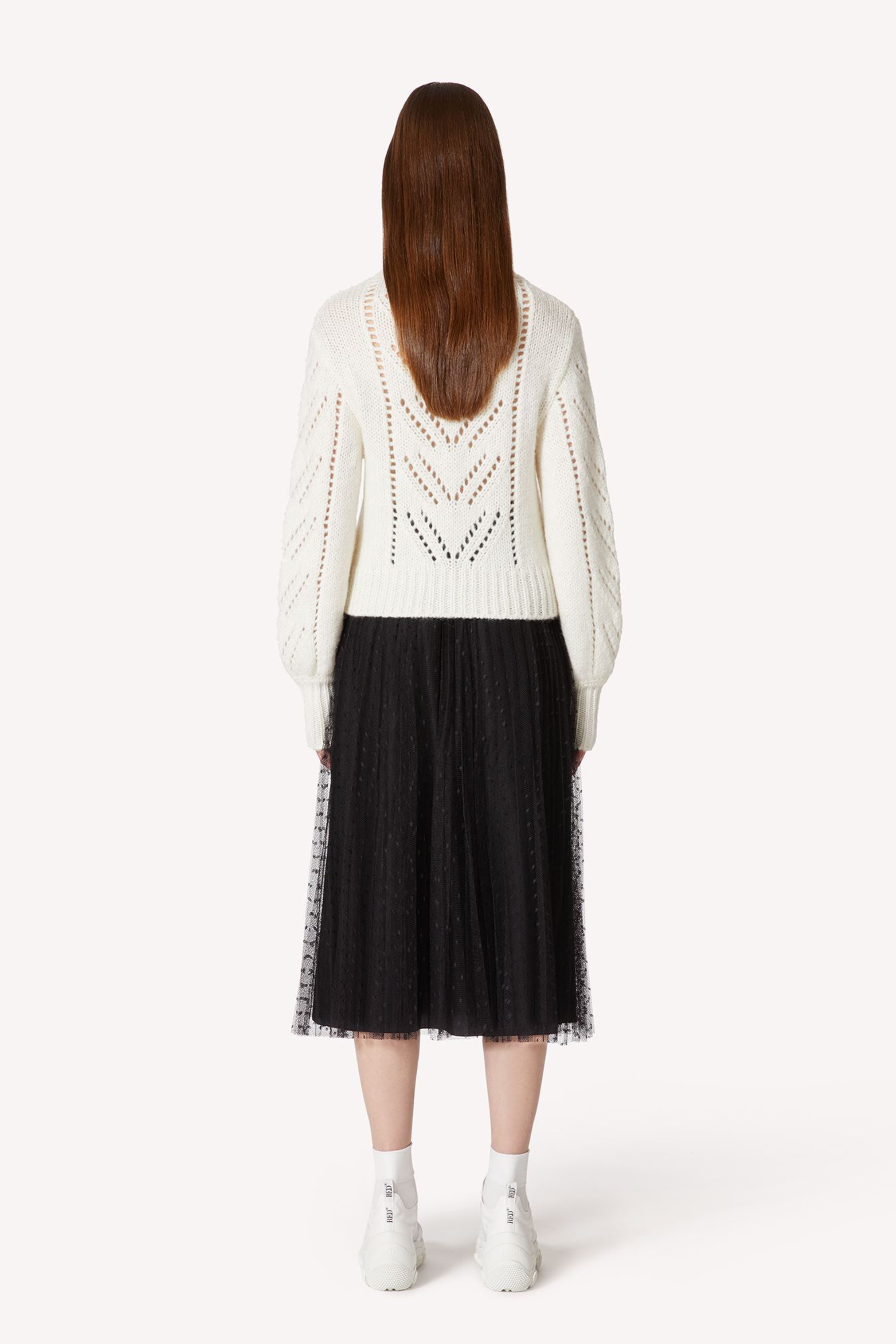 Point D'esprit Pleated Tulle Skirt - Red Valentino