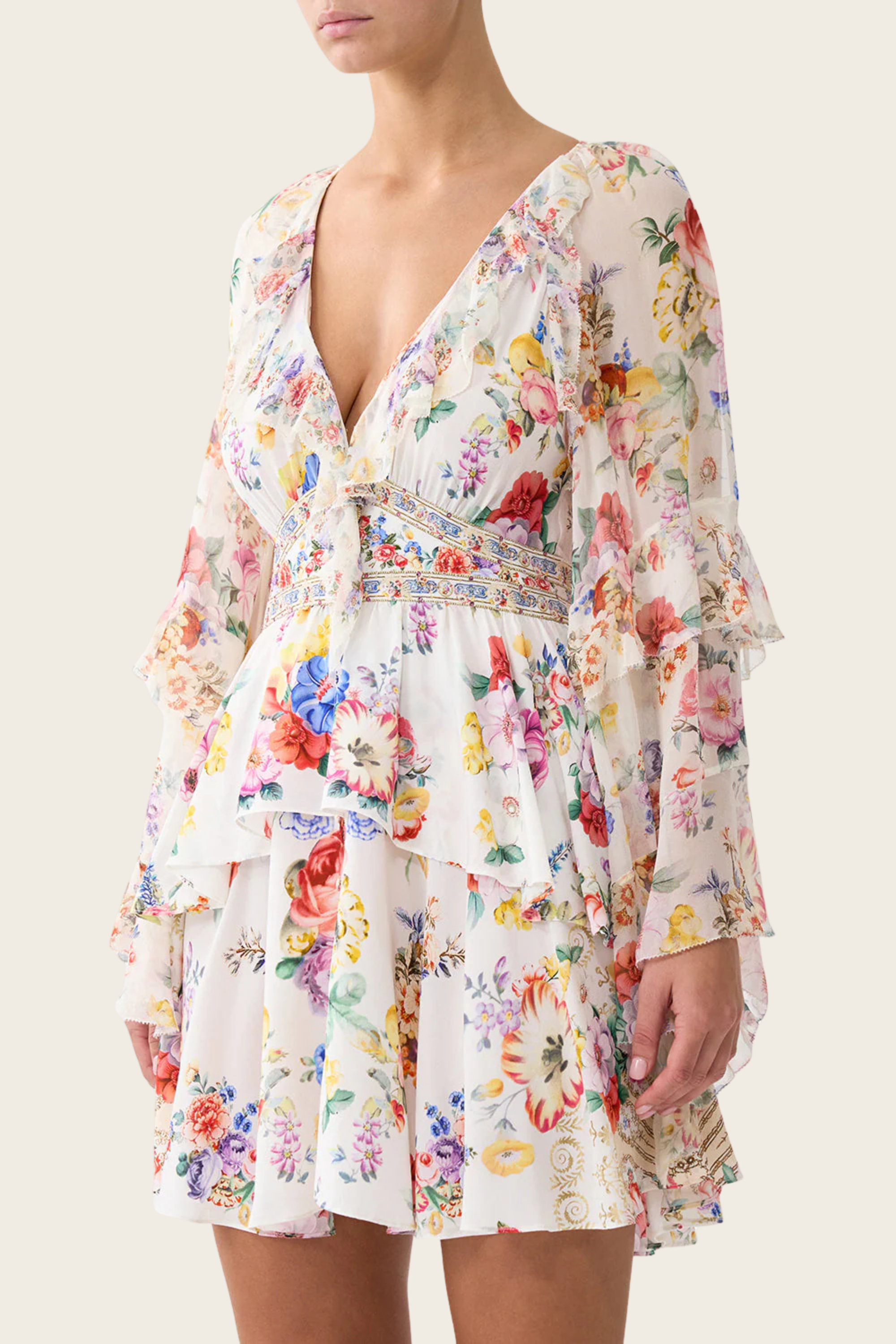 Short Waistband Dress with Ruffle Sleeve - Camilla - ESPACE CANNELLE - SS26 - New Arrivals