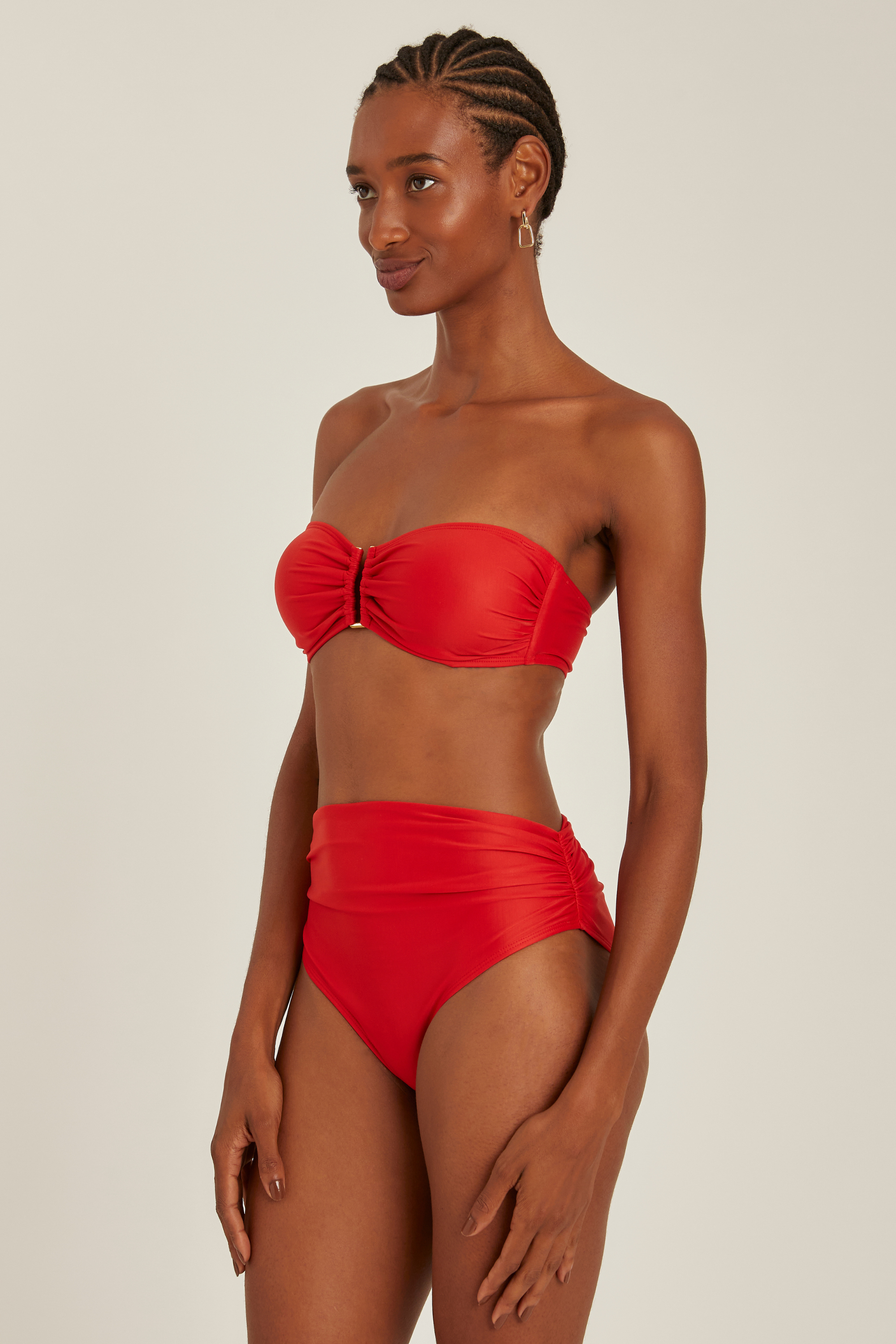 Drop Bandeau & High Rise Bottom bikini, 74% Polyamide, 26% Elastane, Colour: Paprika, High-rise design, New Arrivals, SS25, Espace Cannelle