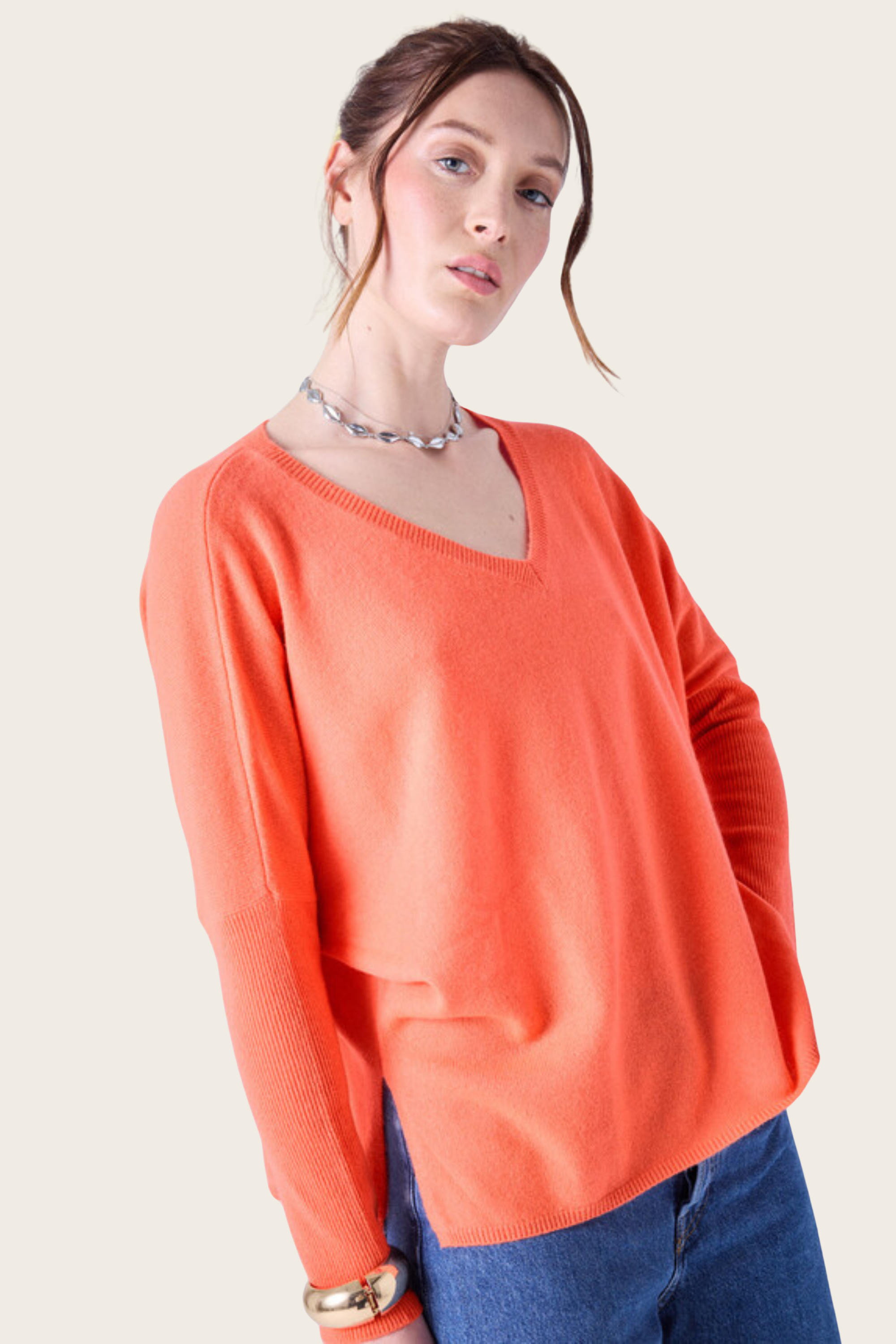 Camille cashmere v-neck poncho jumper - Absolut Cashmere