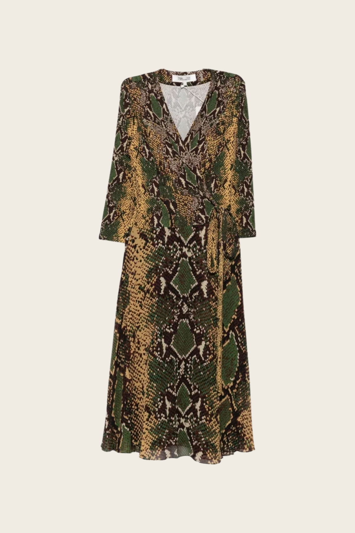 Irina Snake-Print Wrap Midi Dress - DVF