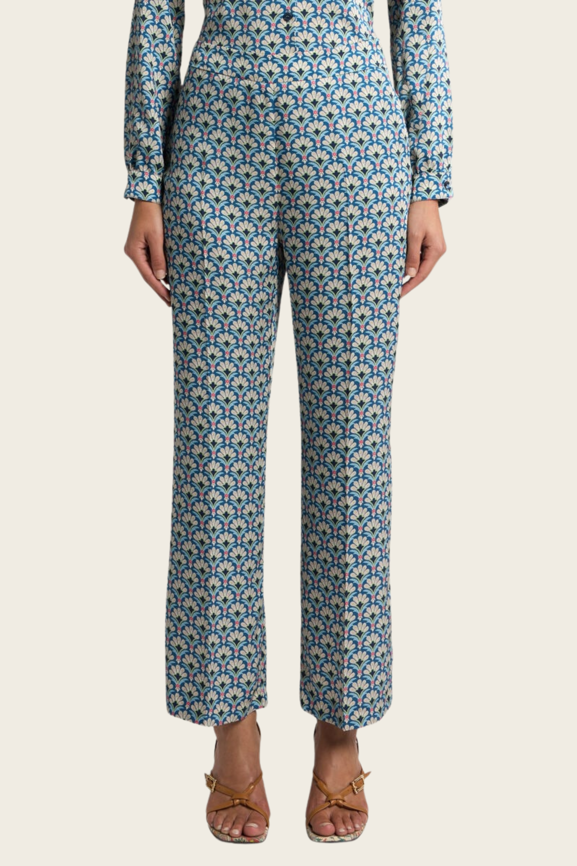 Bootcut Trousers with Micro Palm Motif - Etro - ESPACE CANNELLE - New Arrivals - SS26