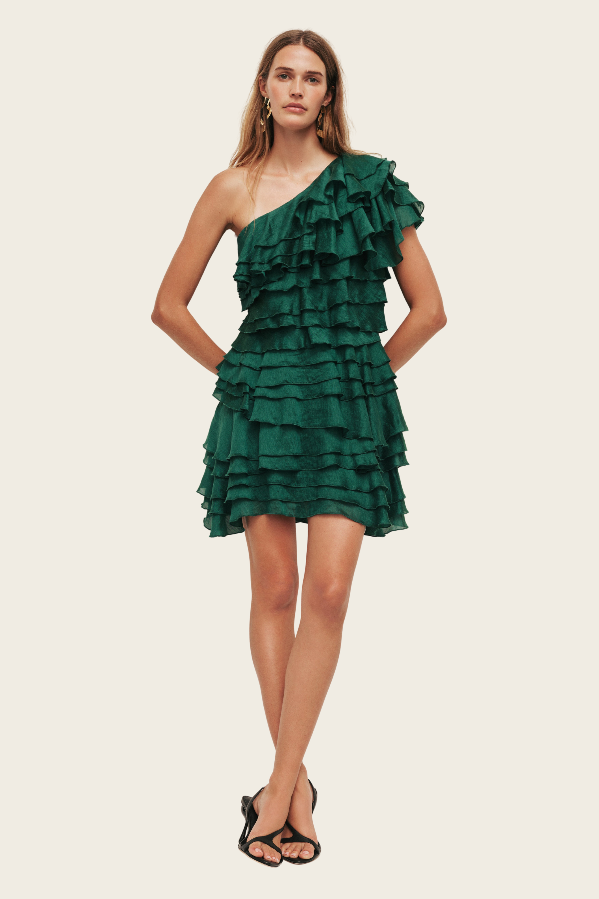 Rosaline Mini Dress - Aje, Fabric 1: 100% Cotton, One-shoulder mini dress, Fitted bodice, New Arrivals, SS26, Espace Cannelle