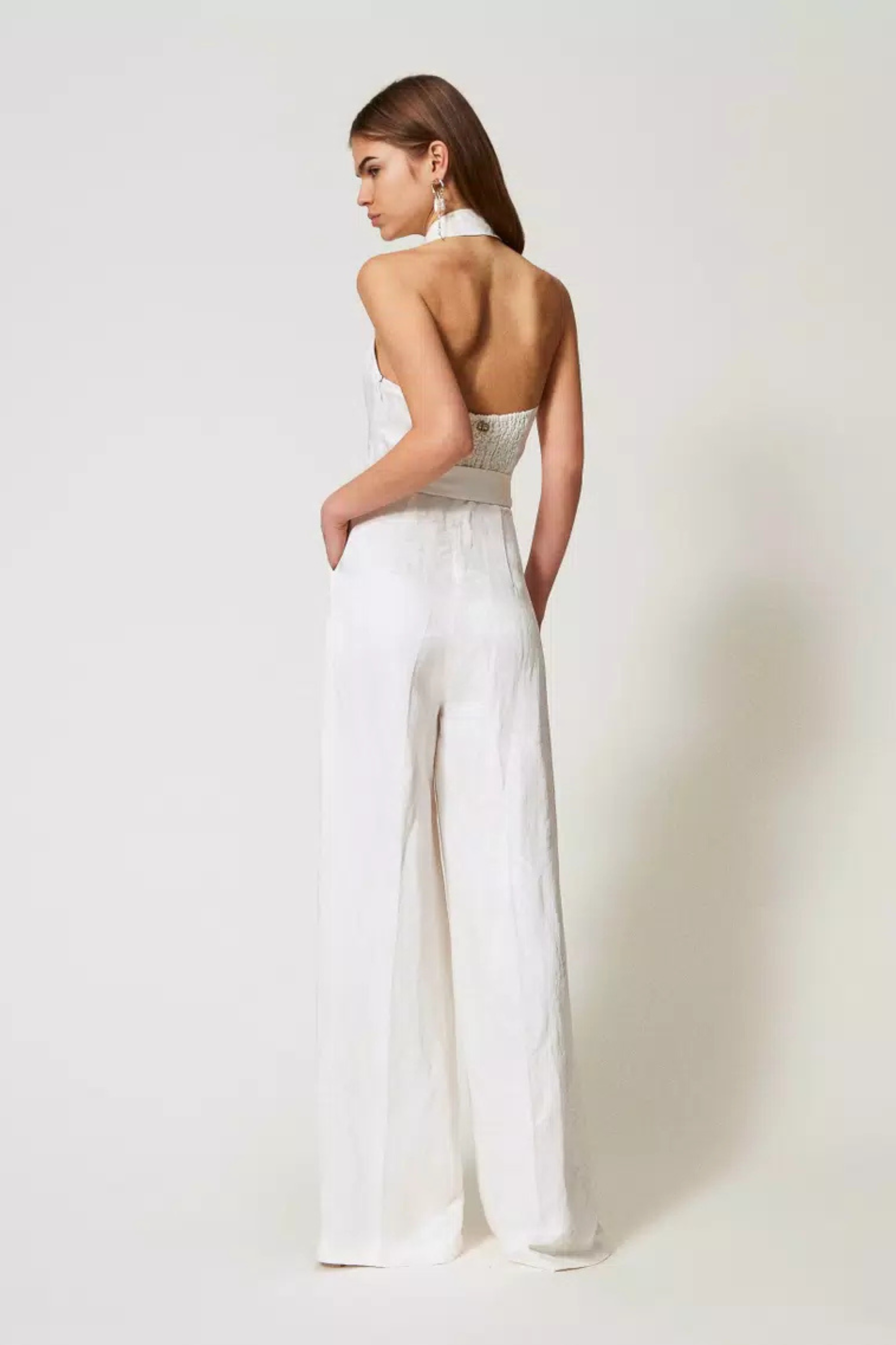 Long jacquard satin jumpsuit - Twinset
