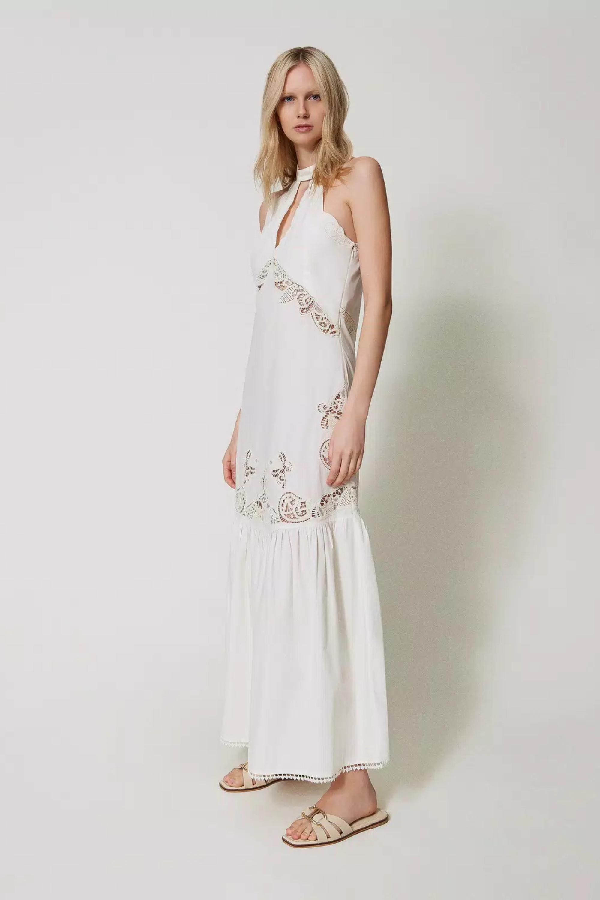 Long dress with embroidery - Twinset