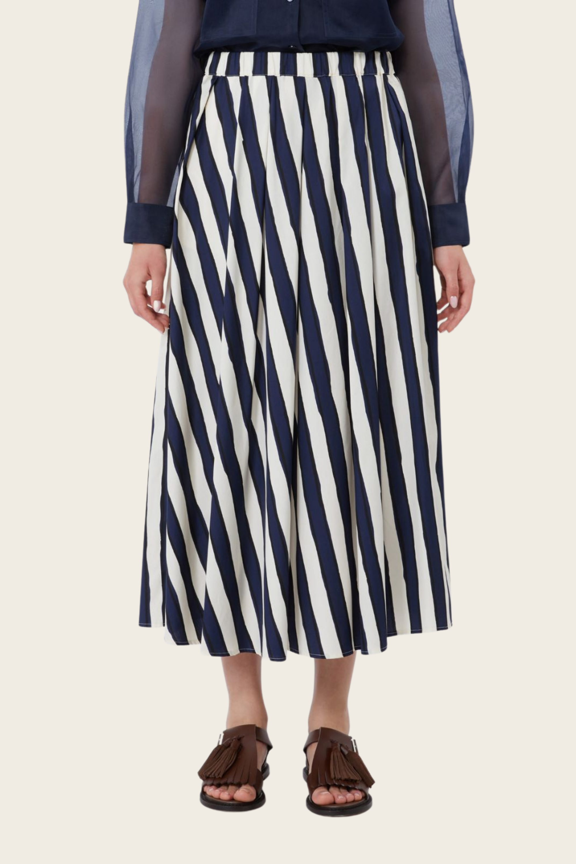 Printed poplin pleated skirt - MaxMara