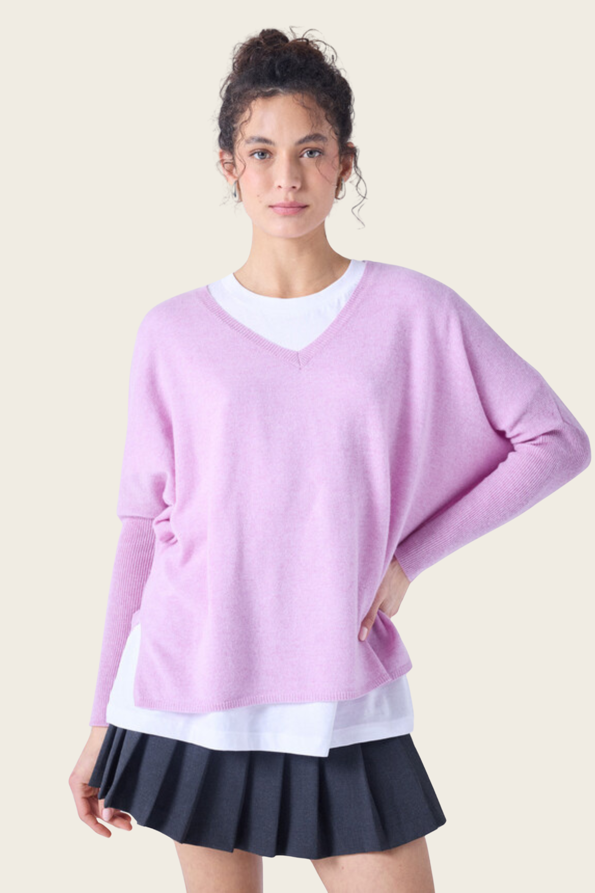 Camille cashmere v-neck poncho jumper - Absolut Cashmere