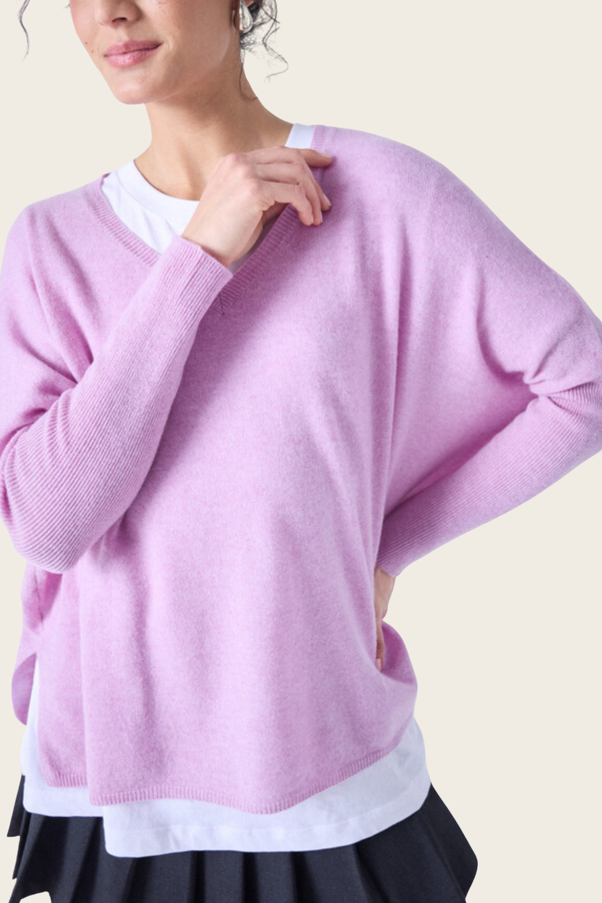 Camille cashmere v-neck poncho jumper - Absolut Cashmere