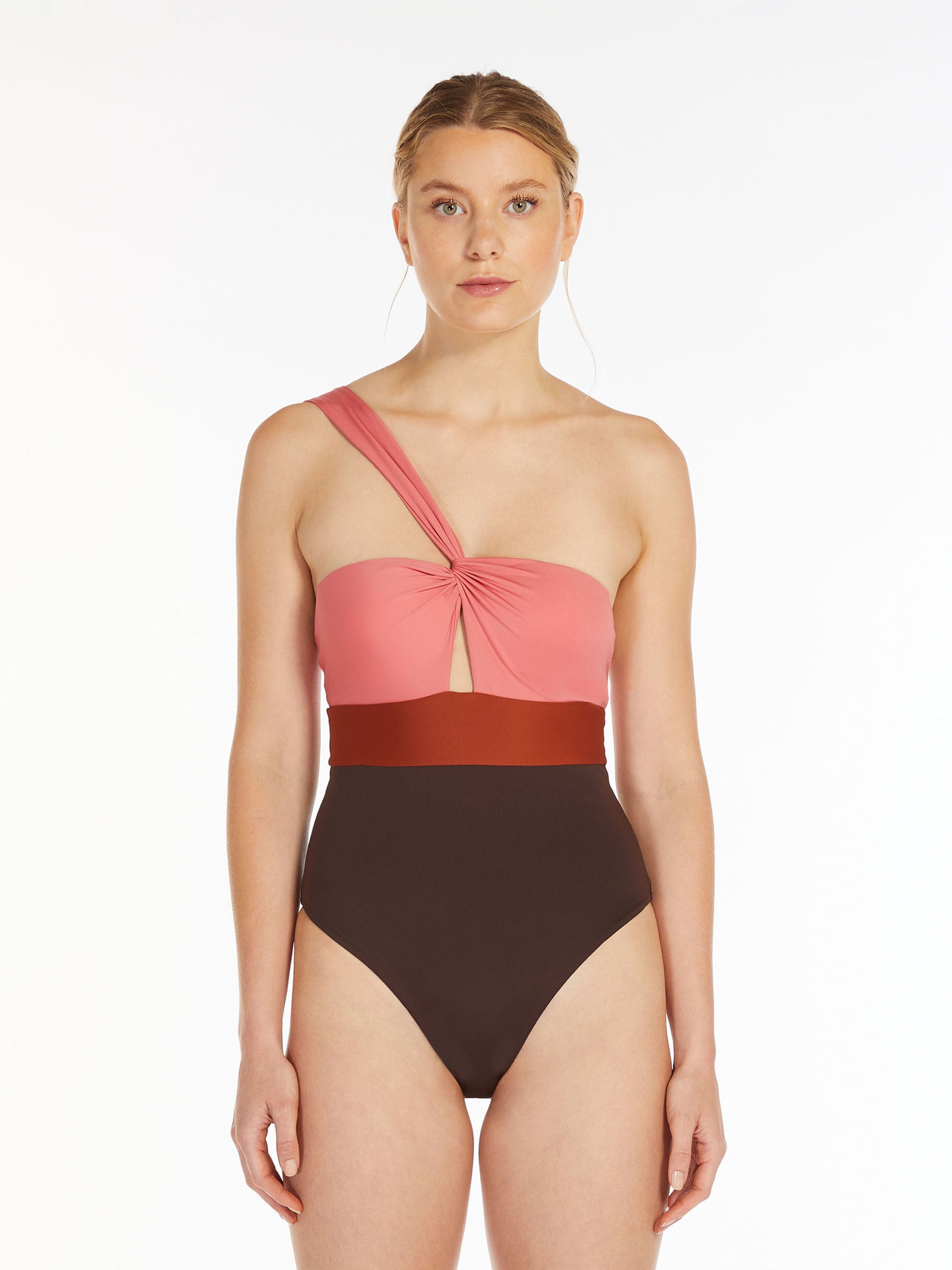 Jersey one-piece one-shoulder swimsuit - MaxMara Beachwear