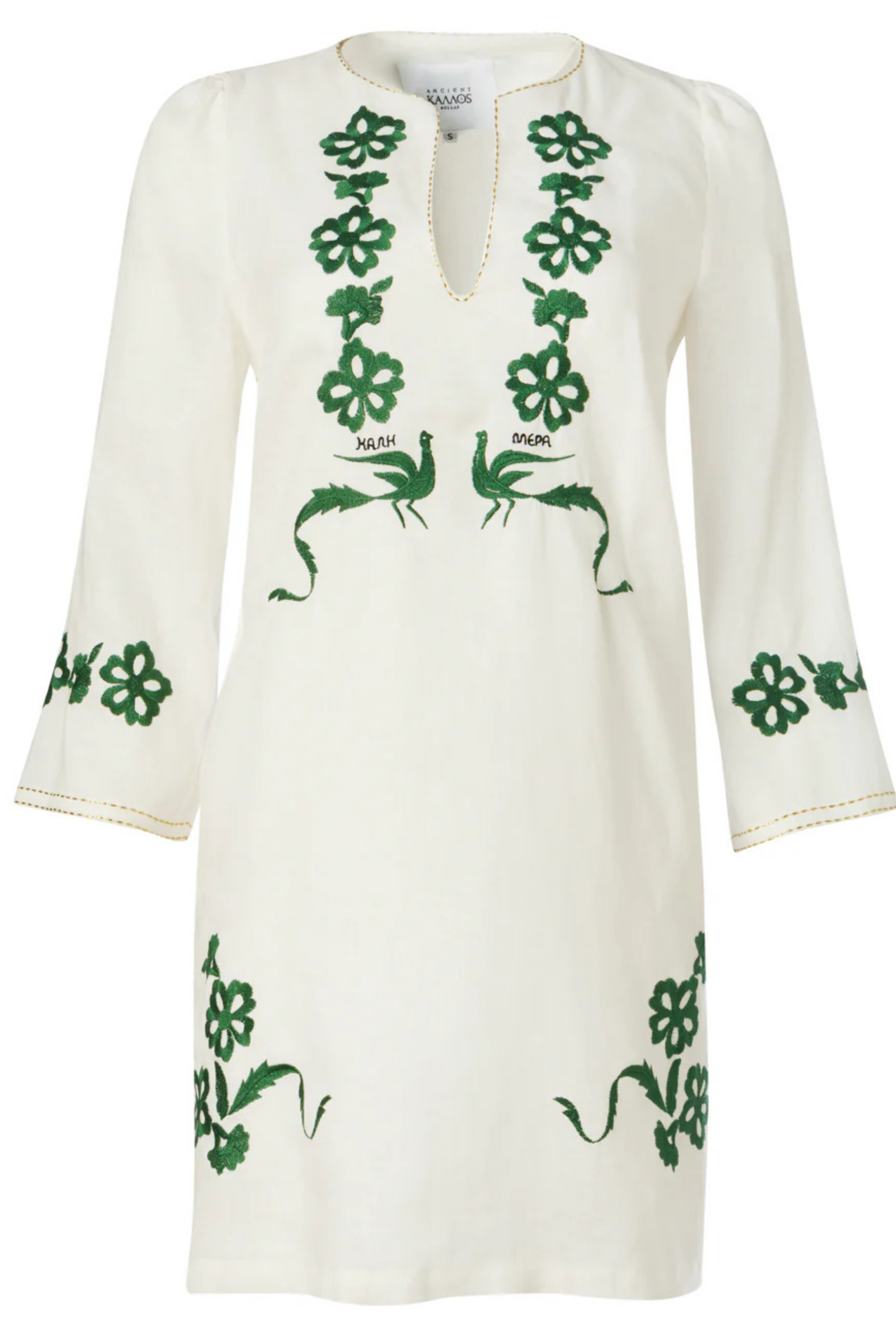 Kalimera Embroidered Linen Dress - Ancient Kallos