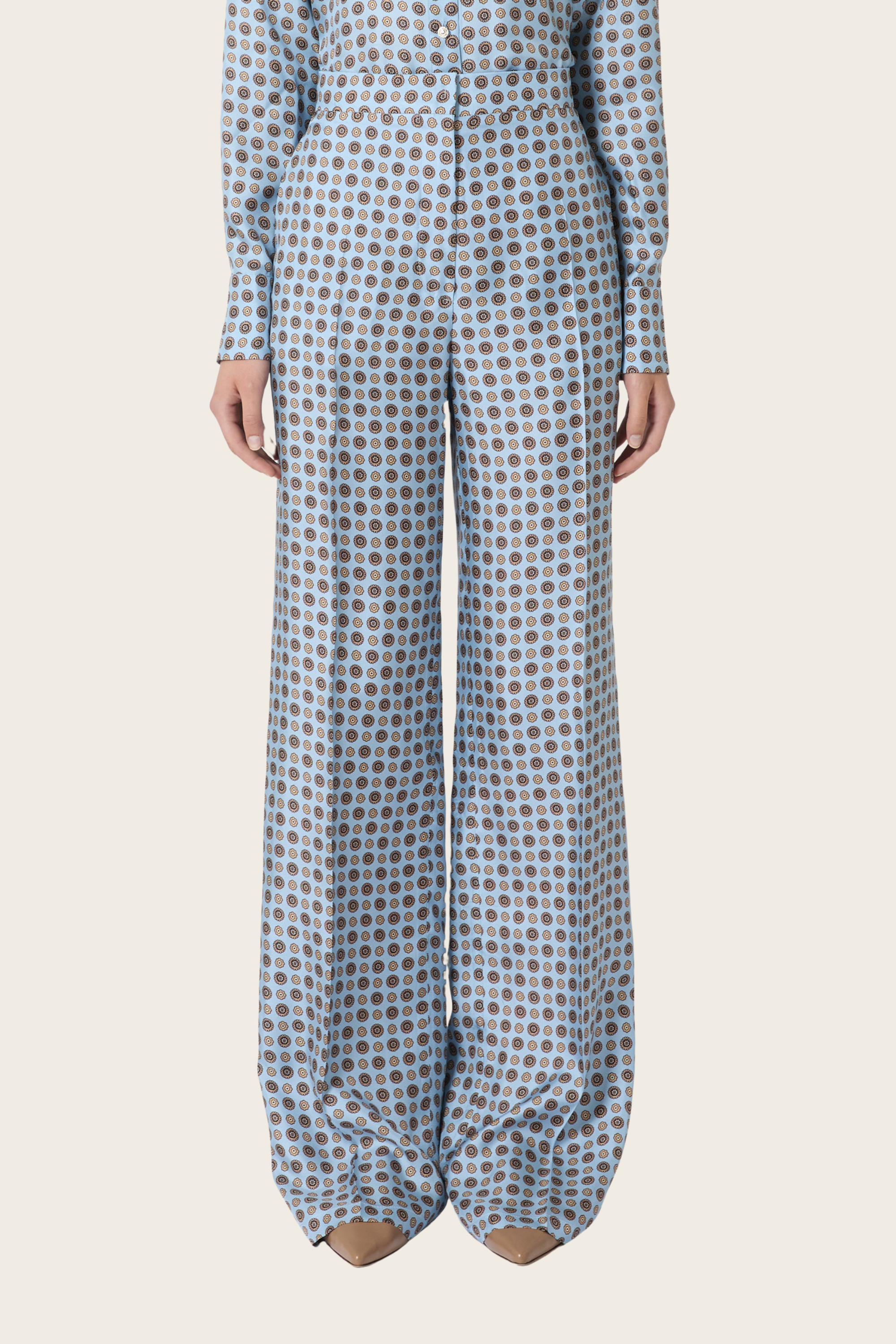 Straight-fit printed silk trousers - Max Mara