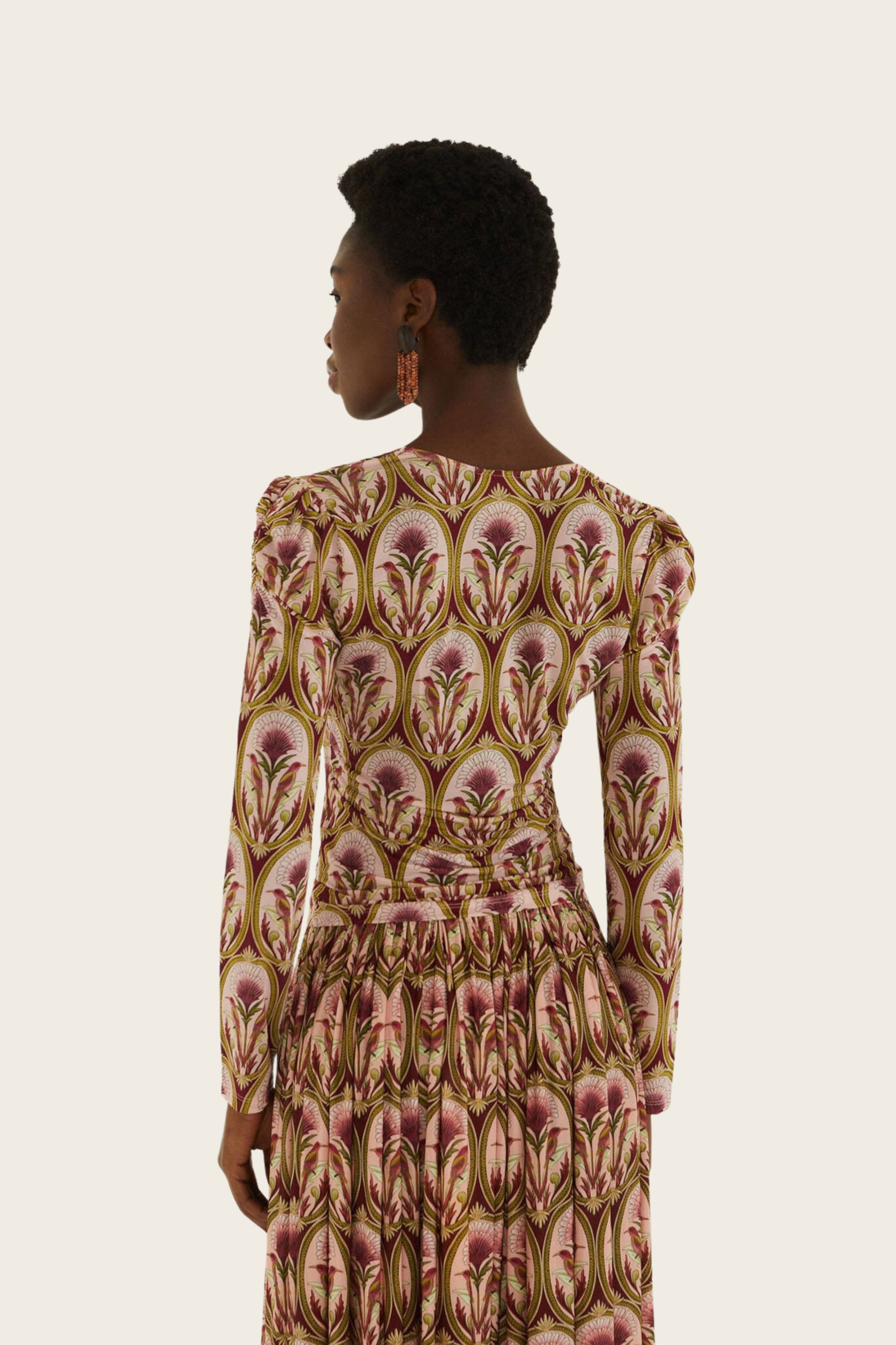Garden Medal Jersey Long Sleeve Blouse - FARM Rio