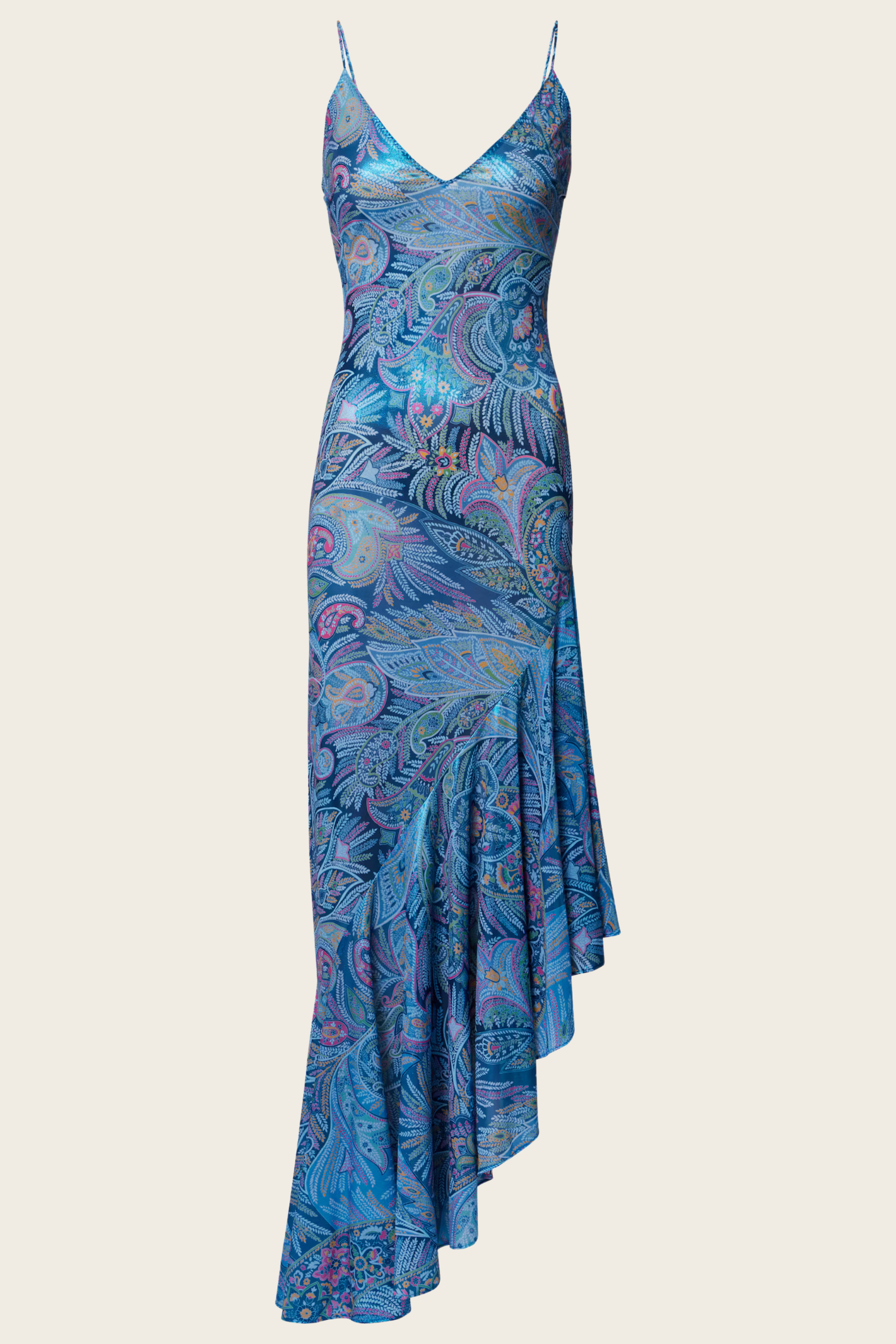 Paisley Asymmetric Ruffled Midi Dress - Etro