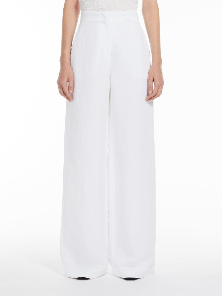 Flowing viscose and linen trousers - MaxMara Studio