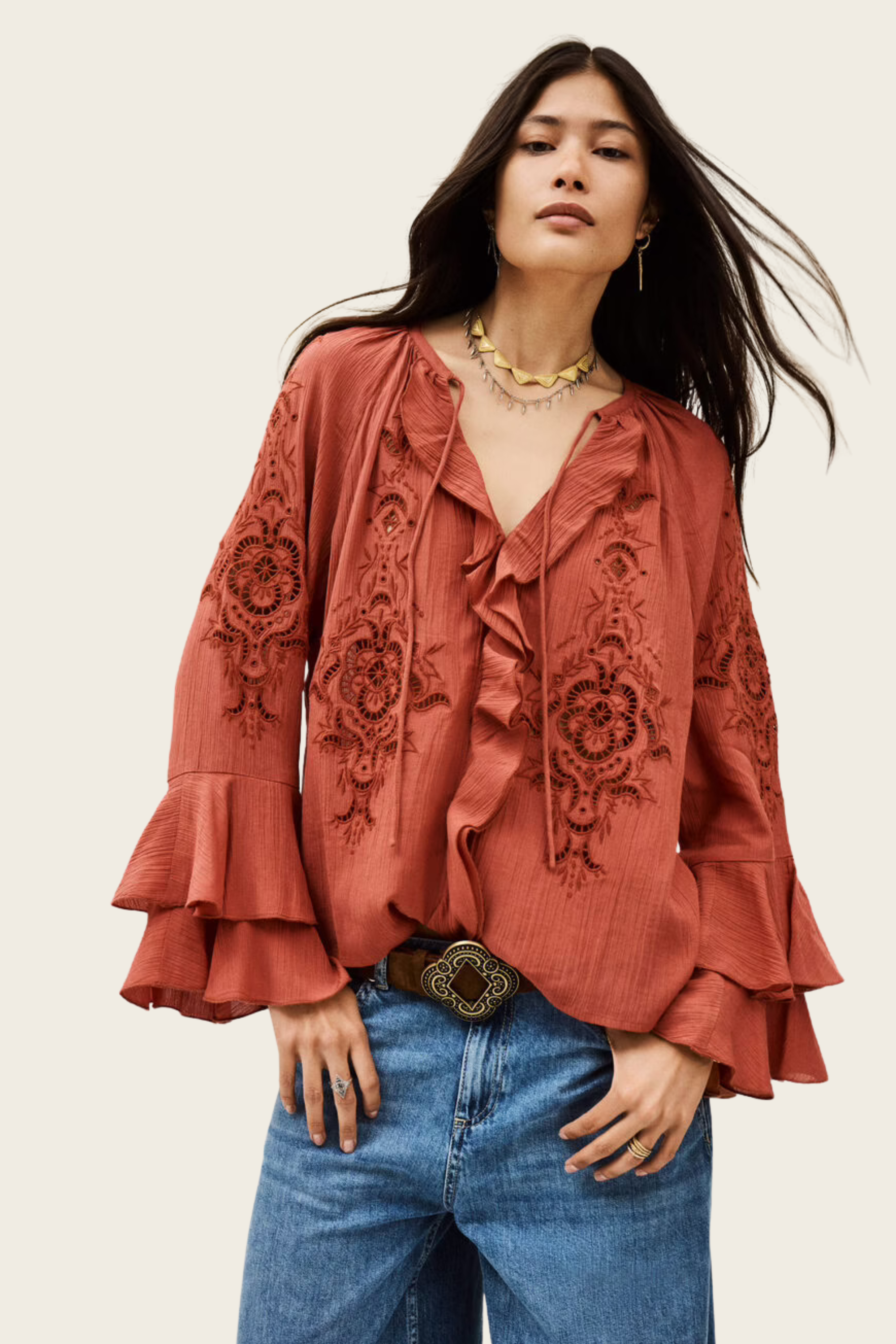 Blusa com Folhos Omar - Ba&Sh