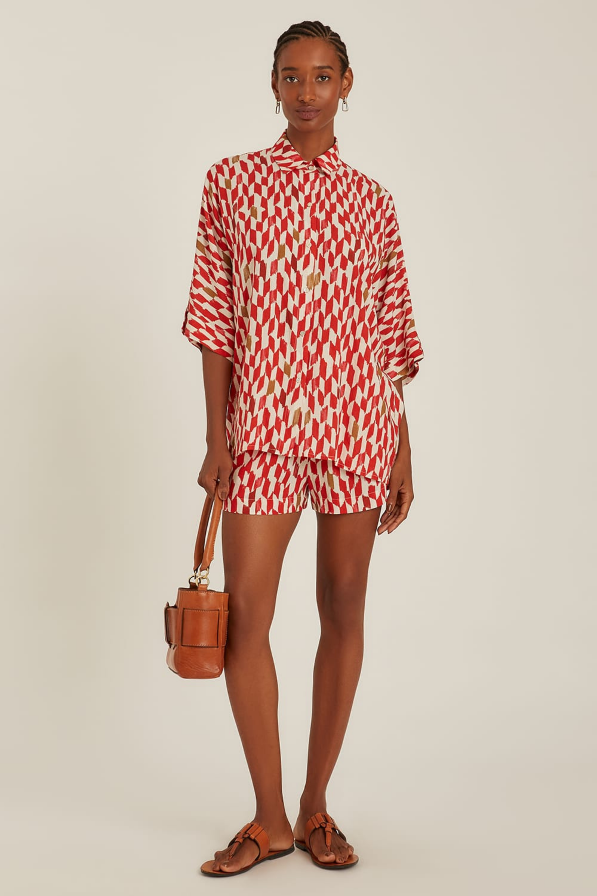 Loose Shirt, Colour: Jaipur, 75% Viscose, 25% Linen, Loose, relaxed fit, New Arrivals, SS25, Espace Cannelle