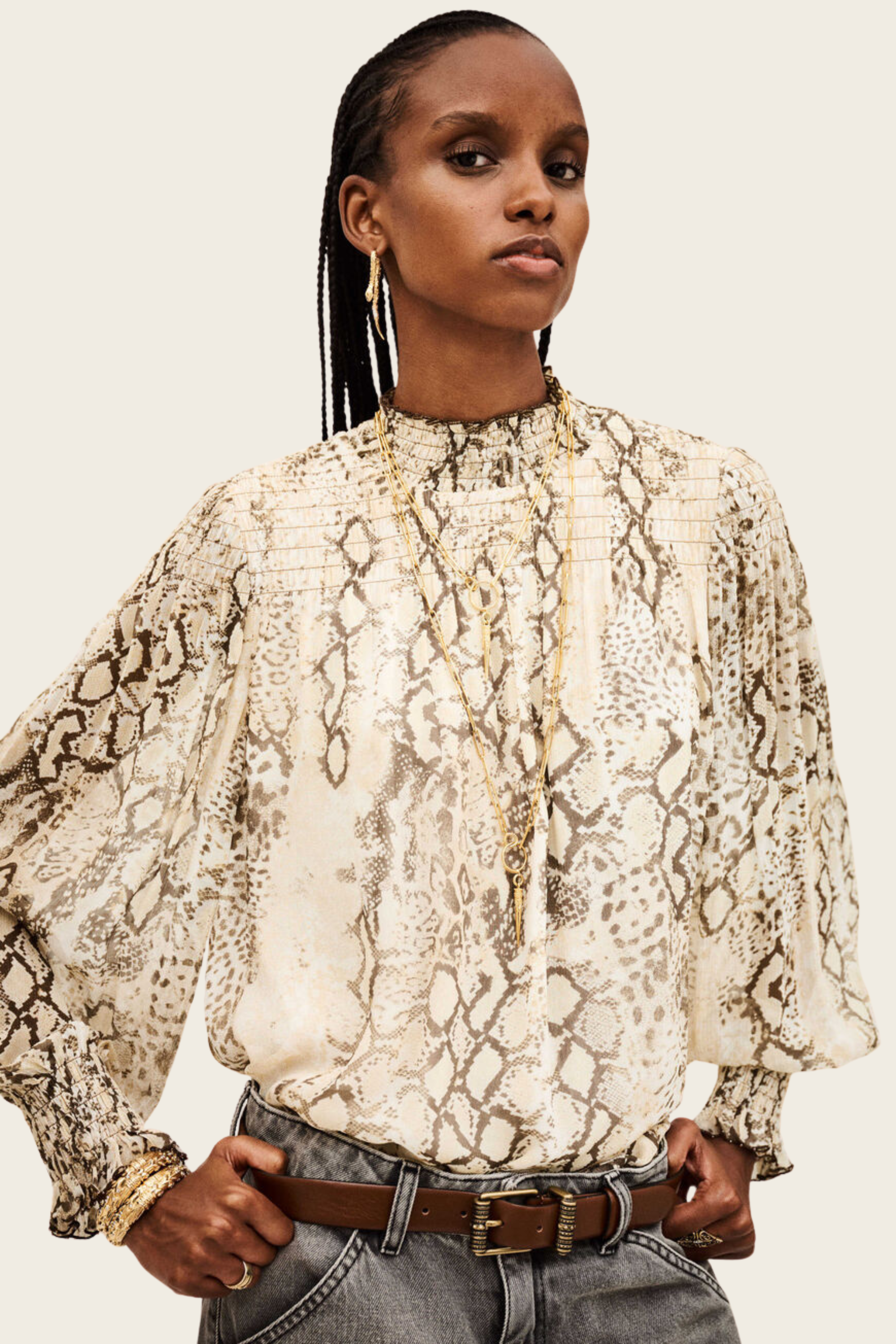 Shamy High Neck Blouse - Ba&Sh