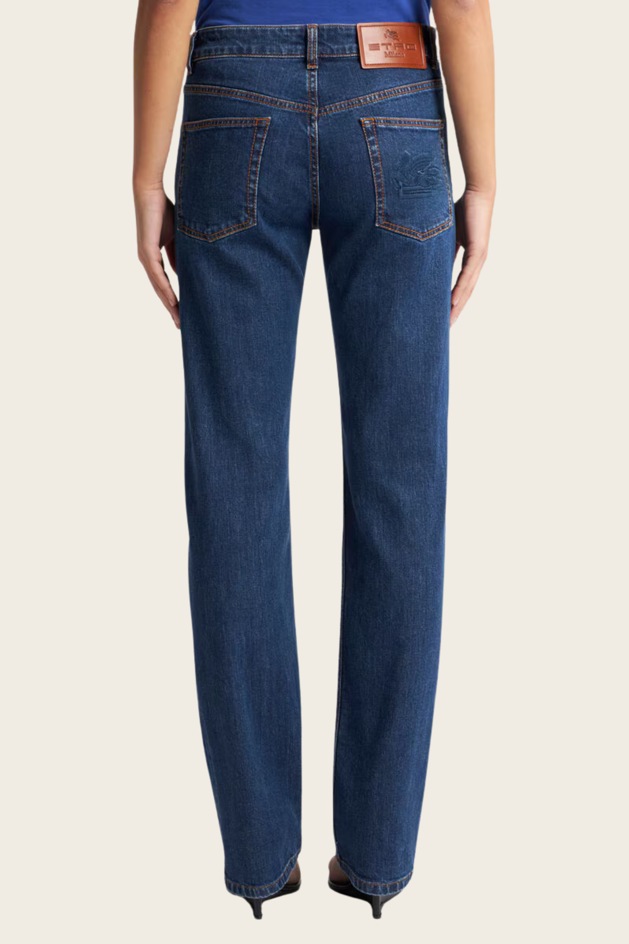 Jeans com logótipo bordado nas costas - Etro