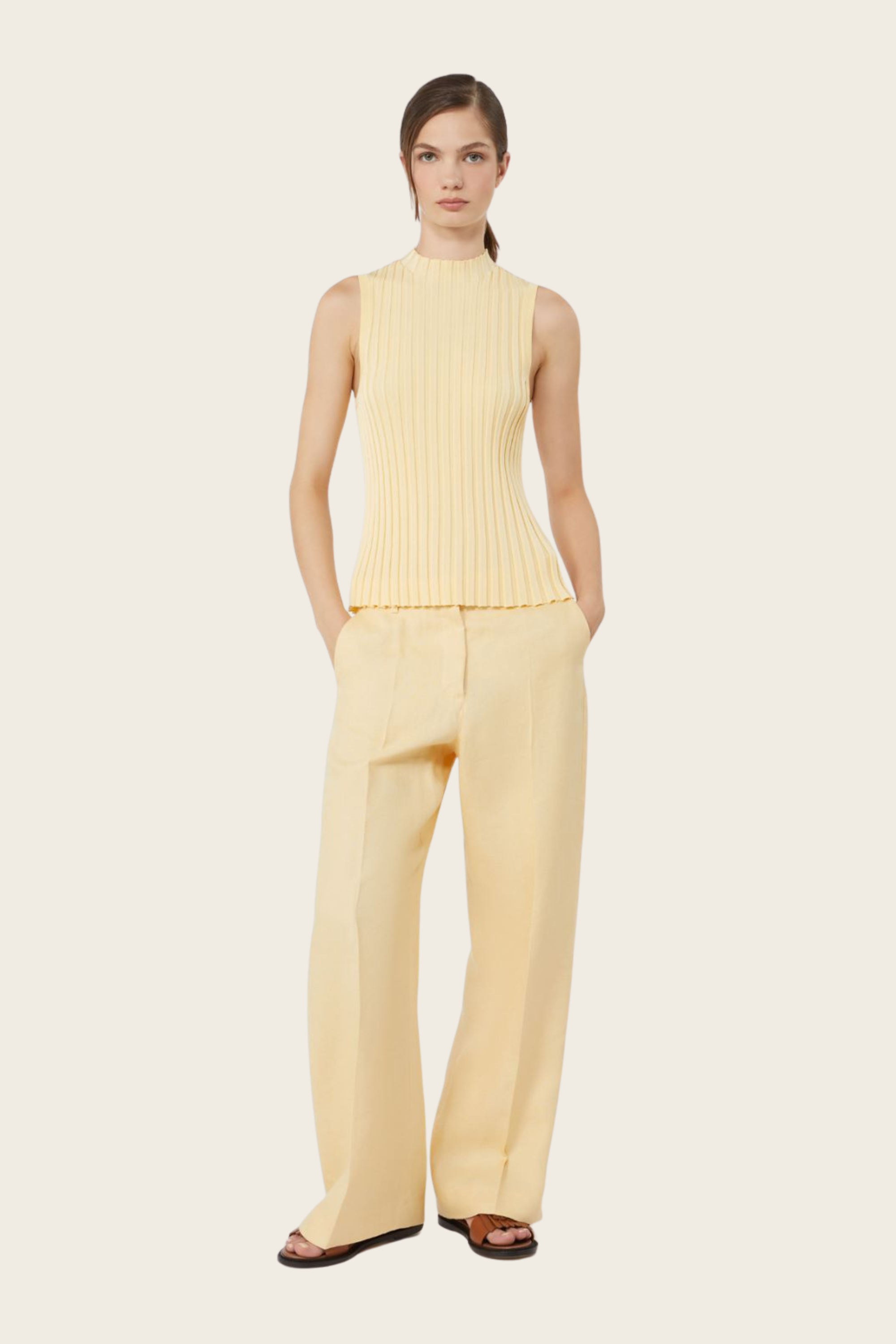 Malizia Linen Canvas Trousers - MaxMara