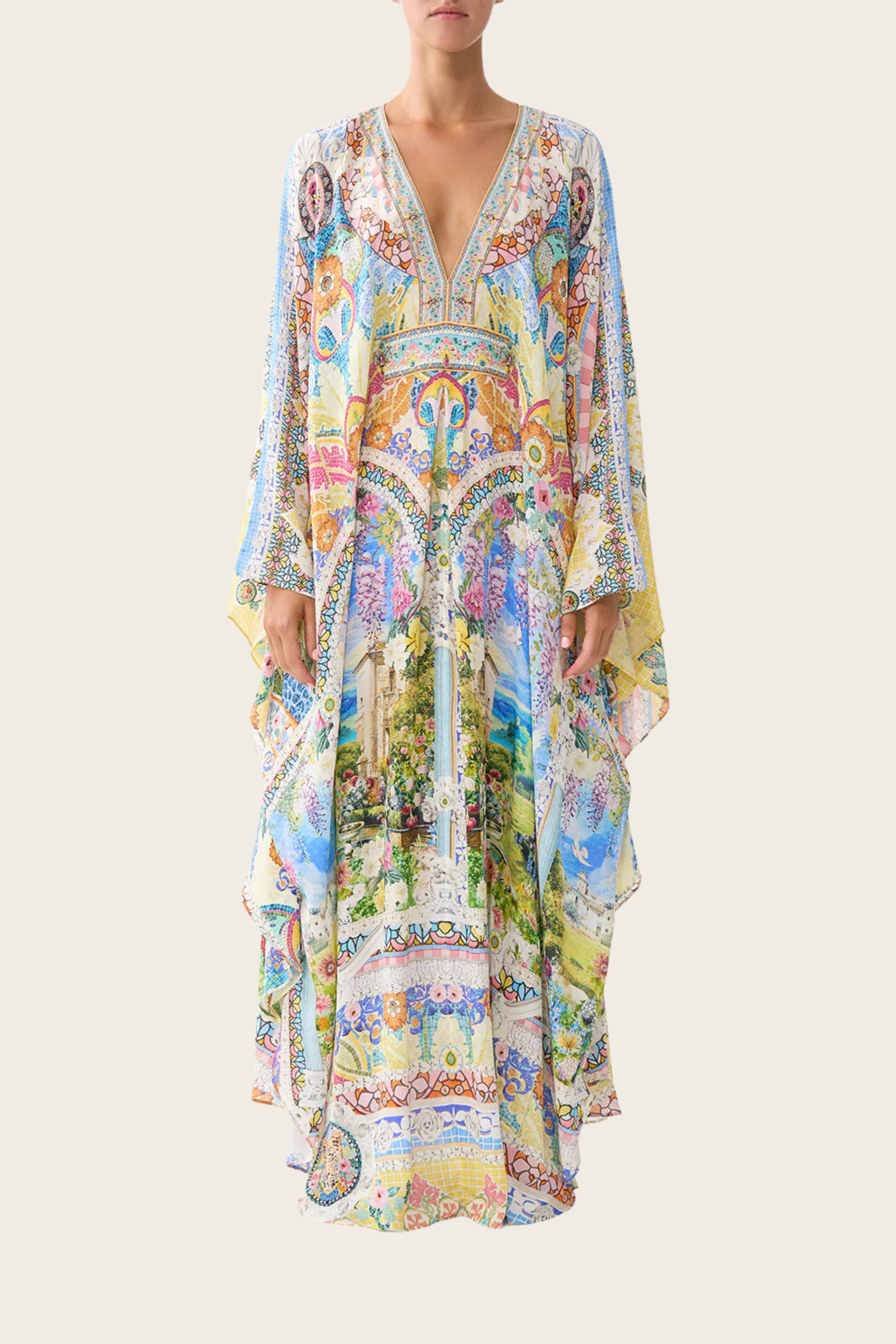 Long Kaftan with Waist Detail - Navas Nouveau - Camilla