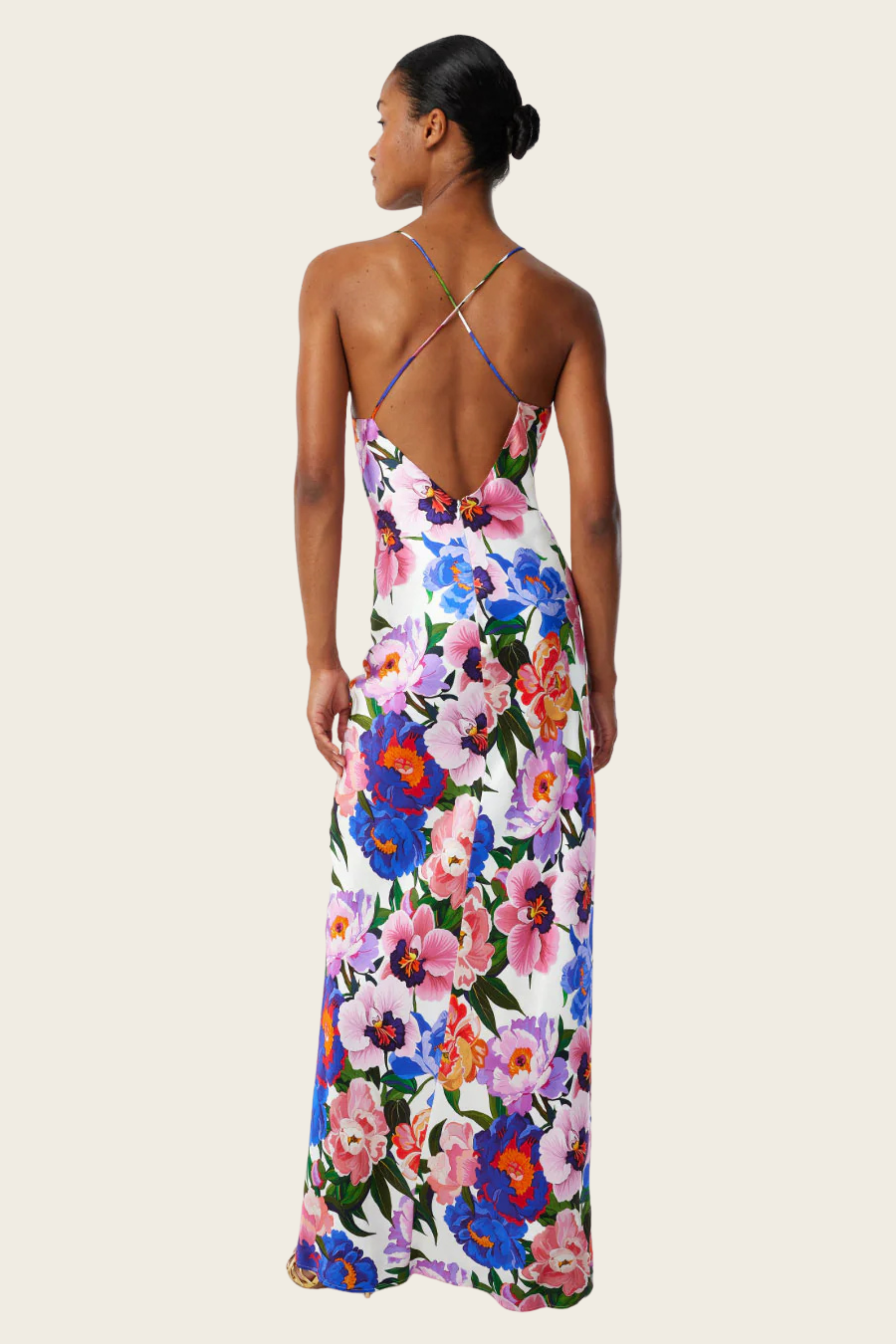 Olive Satin Maxi Dress - Borgo de Nor