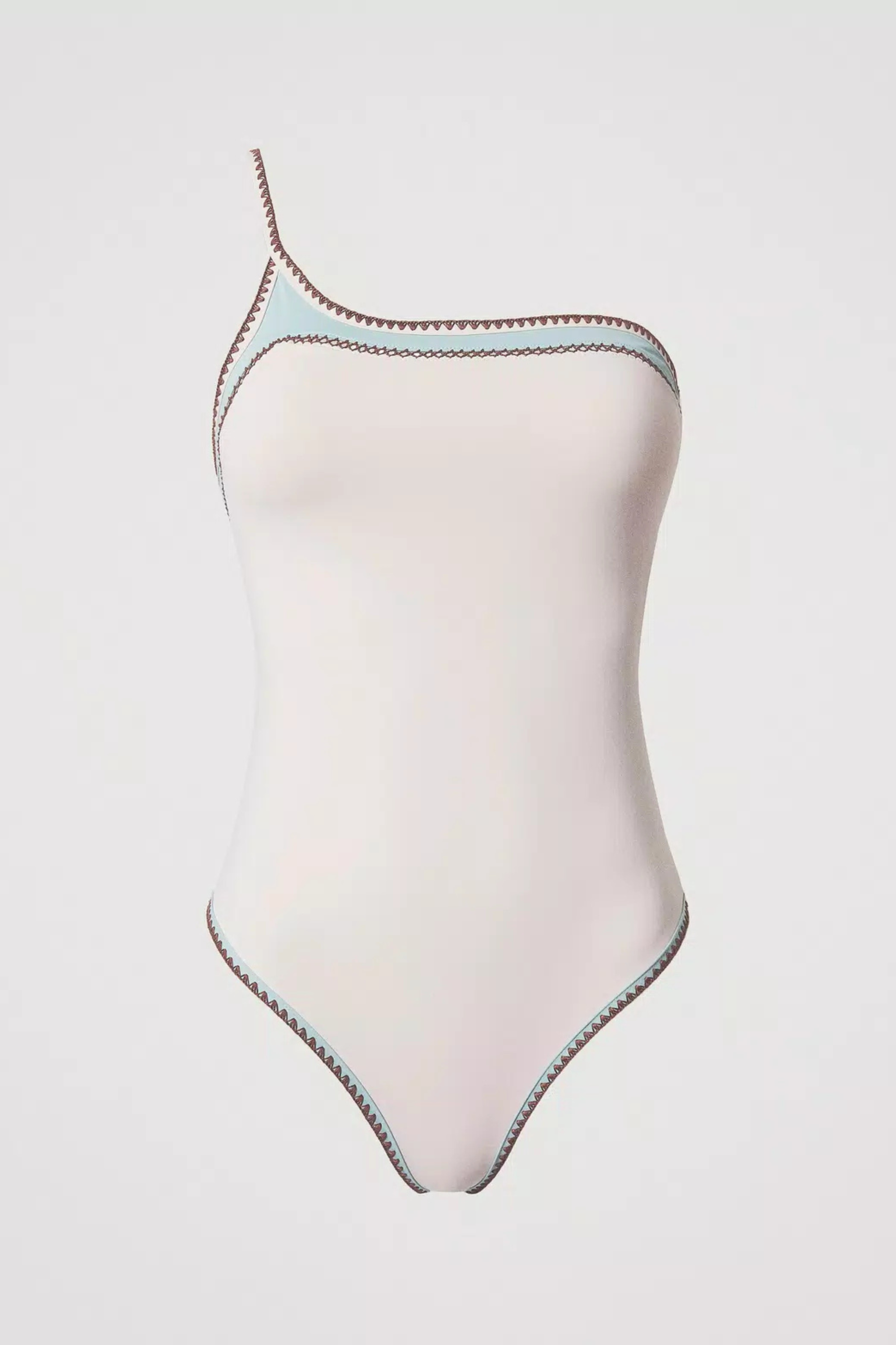 Embroidery One-shoulder Swimsuit - Twinset