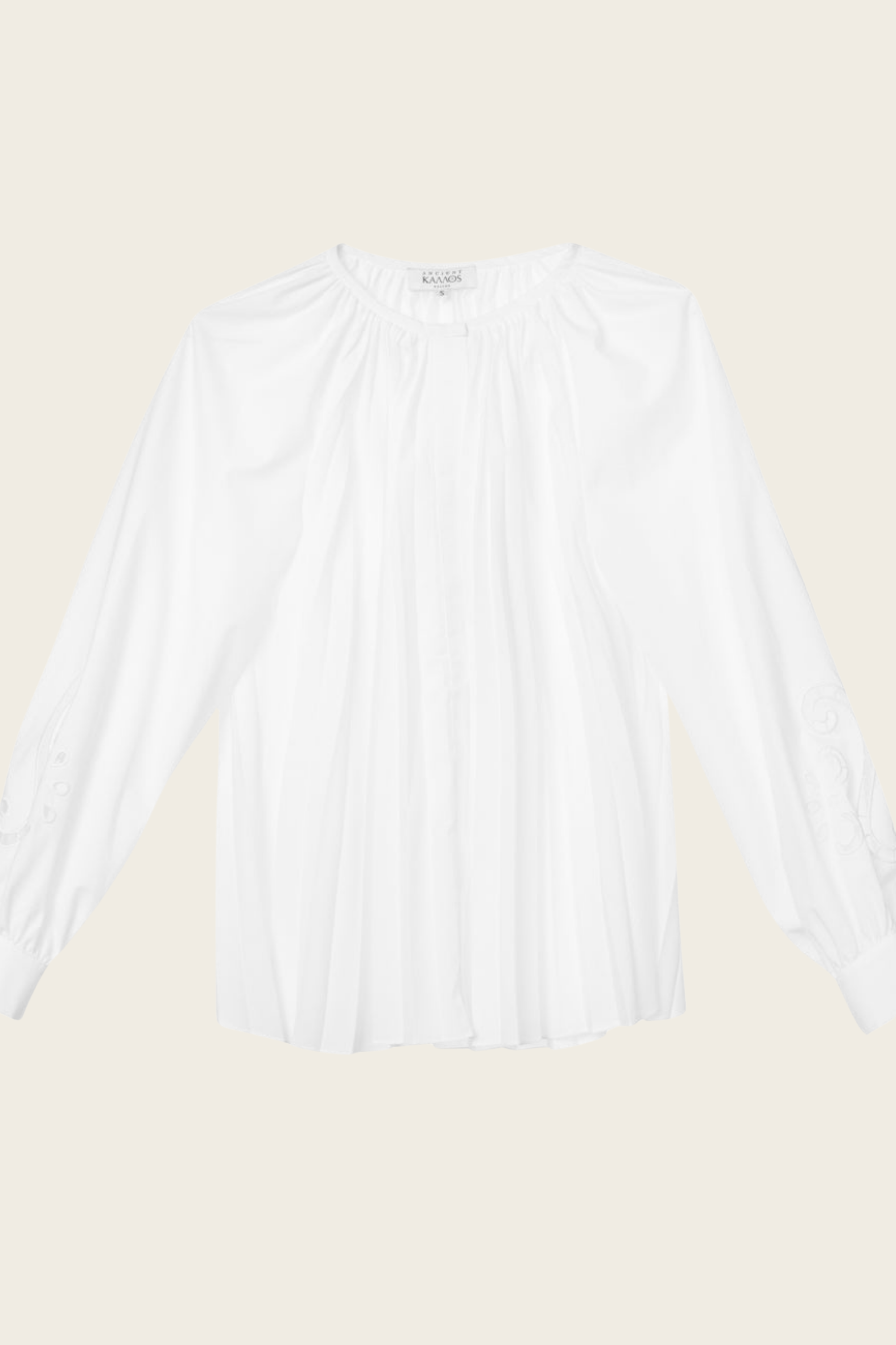 Eugenia Cut-Embroidered Pleated Shirt - Ancient Kallos