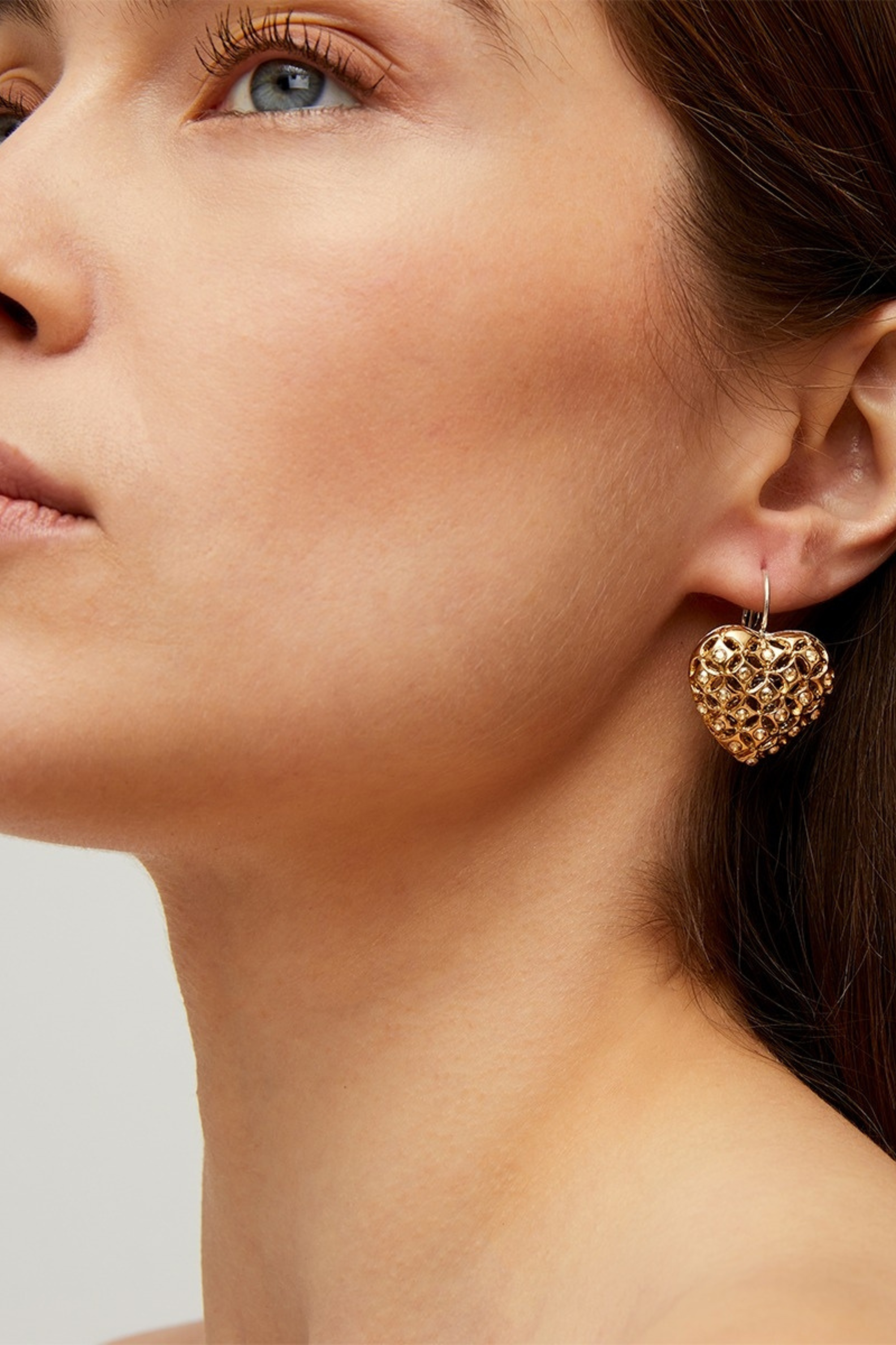 Coracao strass earrings - Gas Bijoux